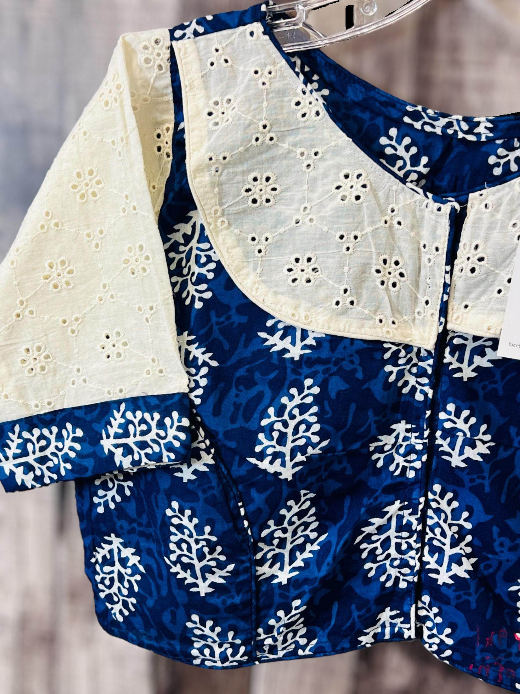 5993 soft cotton blouse| indigo blue blouse for saree