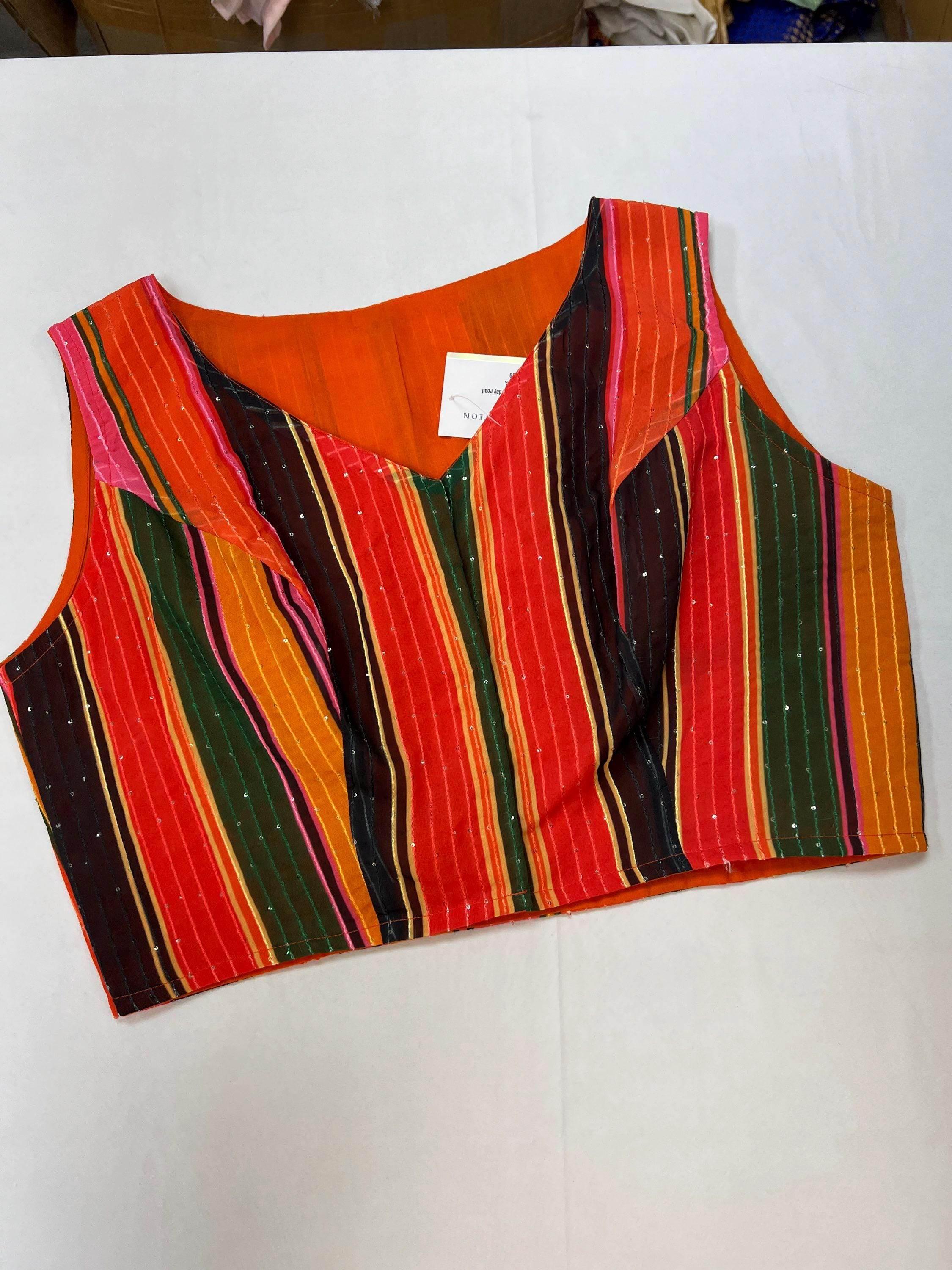 2842 multi color saree blouse | crop top for lehenga | sleeveless blouse