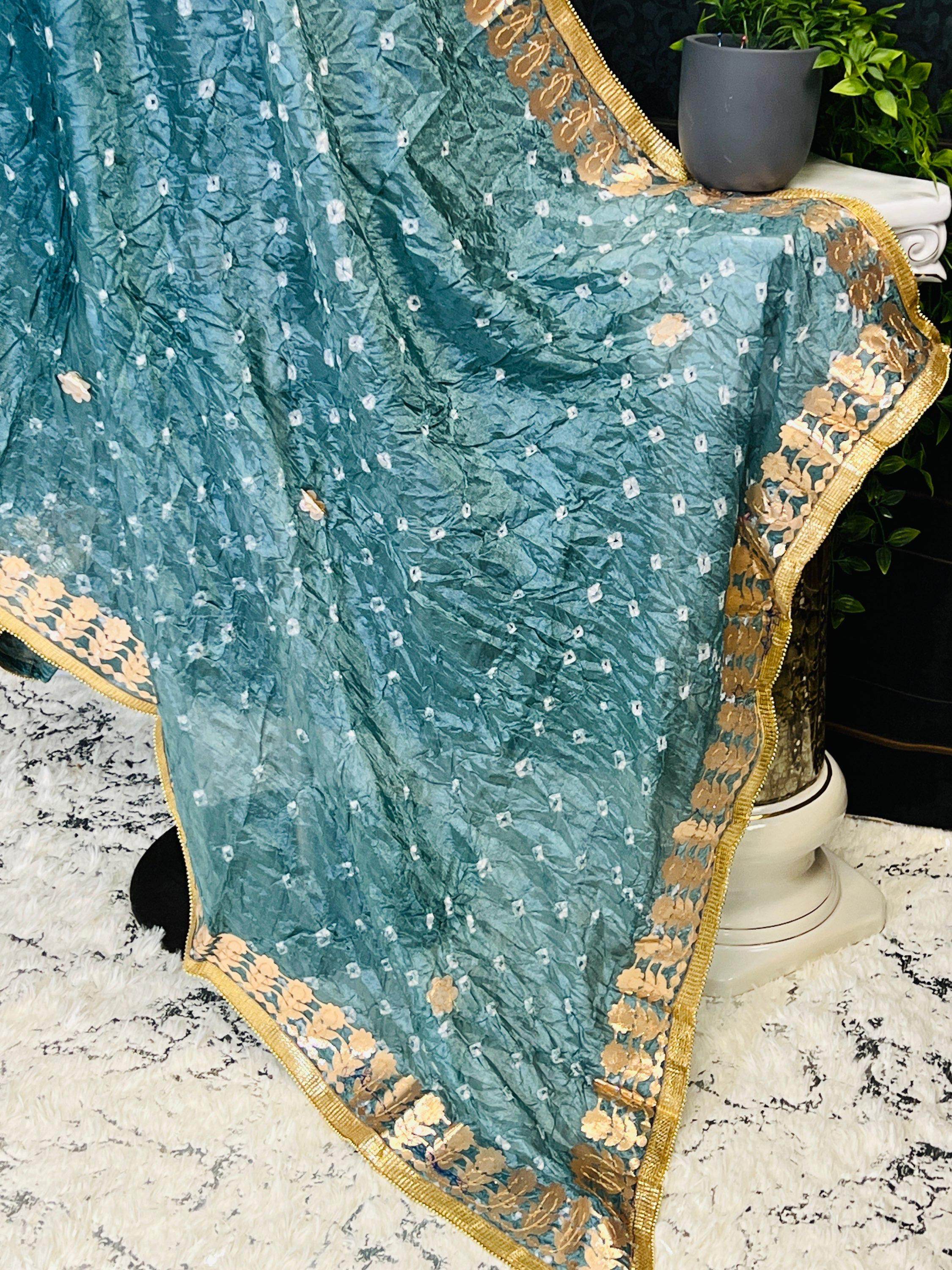 Bandhani gota patti dupatta
