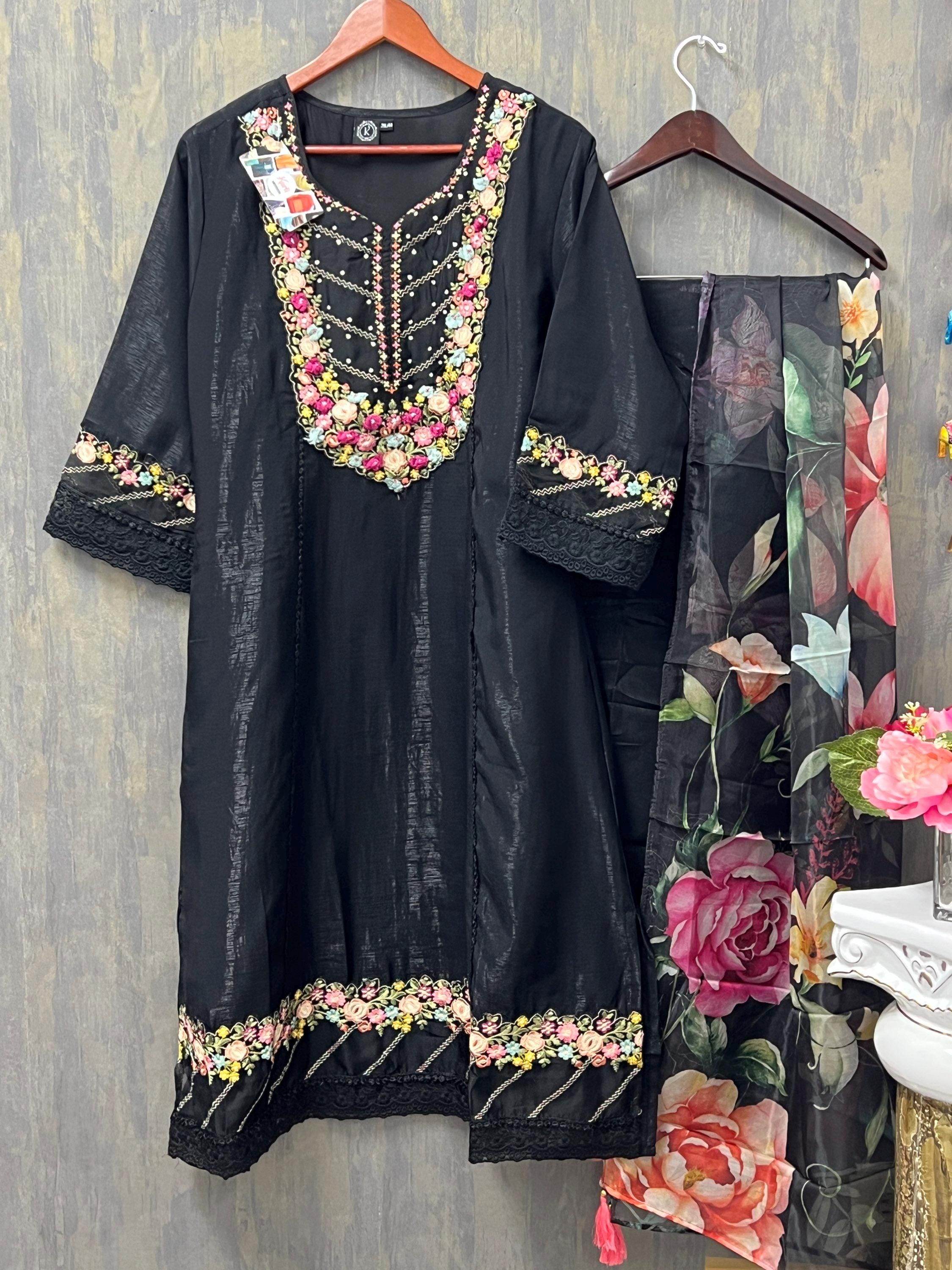 Begum | Silk party wear suits | A line kurti sets