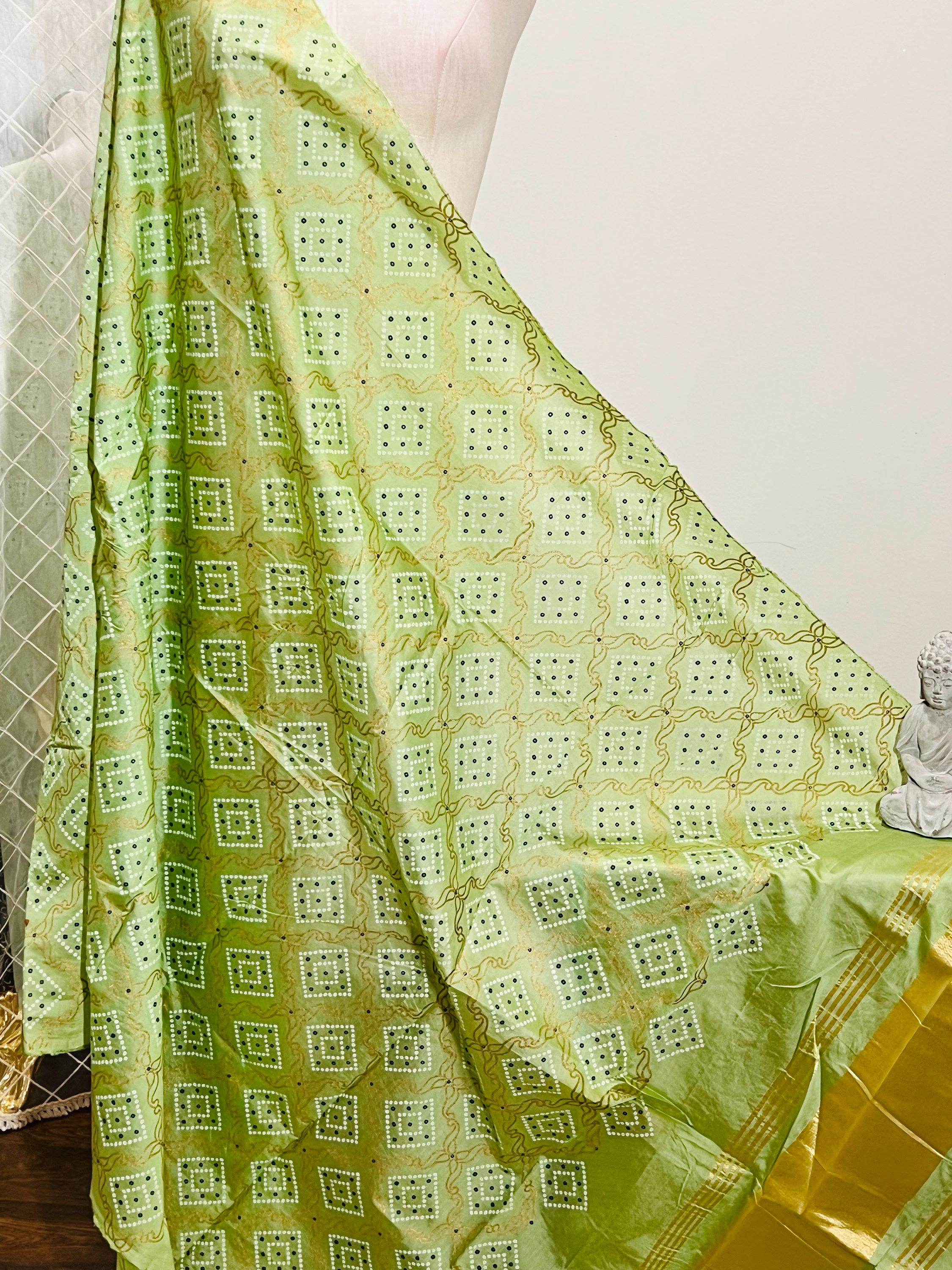 Bandhani print dupatta, cotton silk dupatta with bandhani print