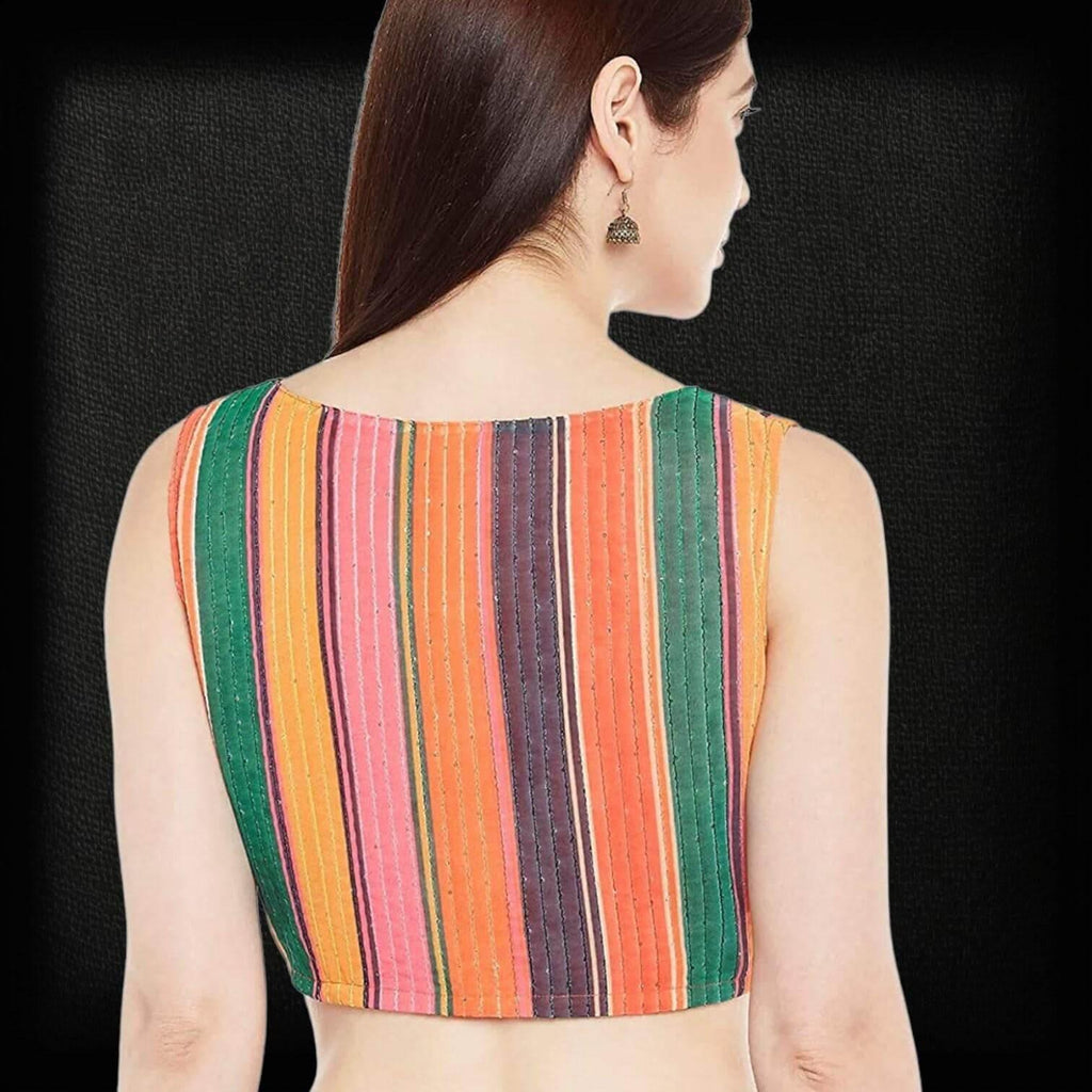 2842 multi color saree blouse | crop top for lehenga | sleeveless blouse