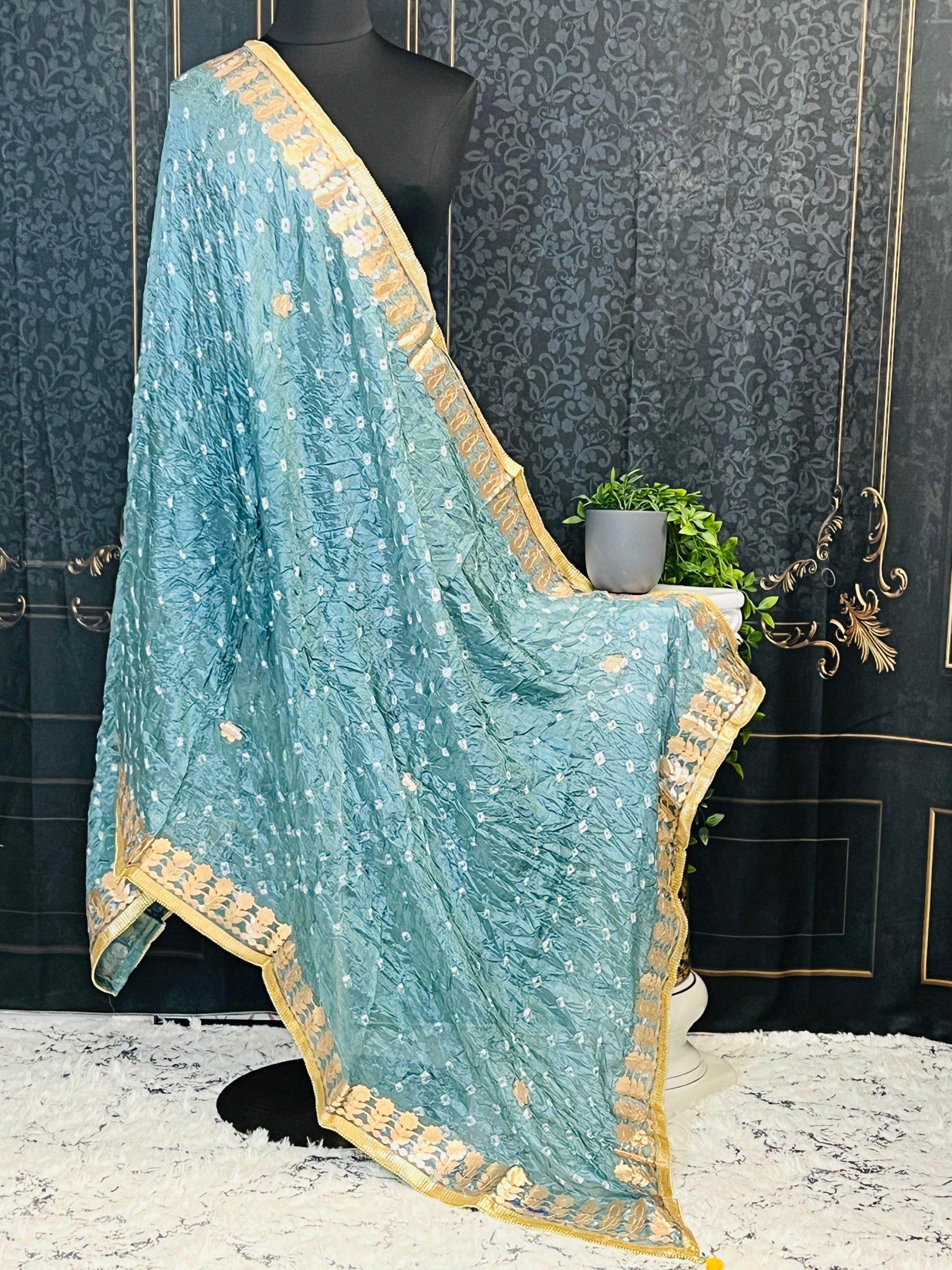 Bandhani gota patti dupatta