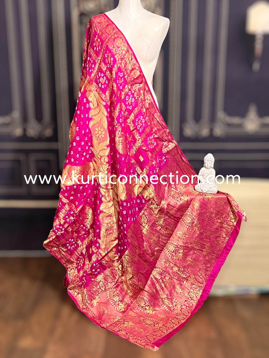 Banarsi silk bandhani dupatta