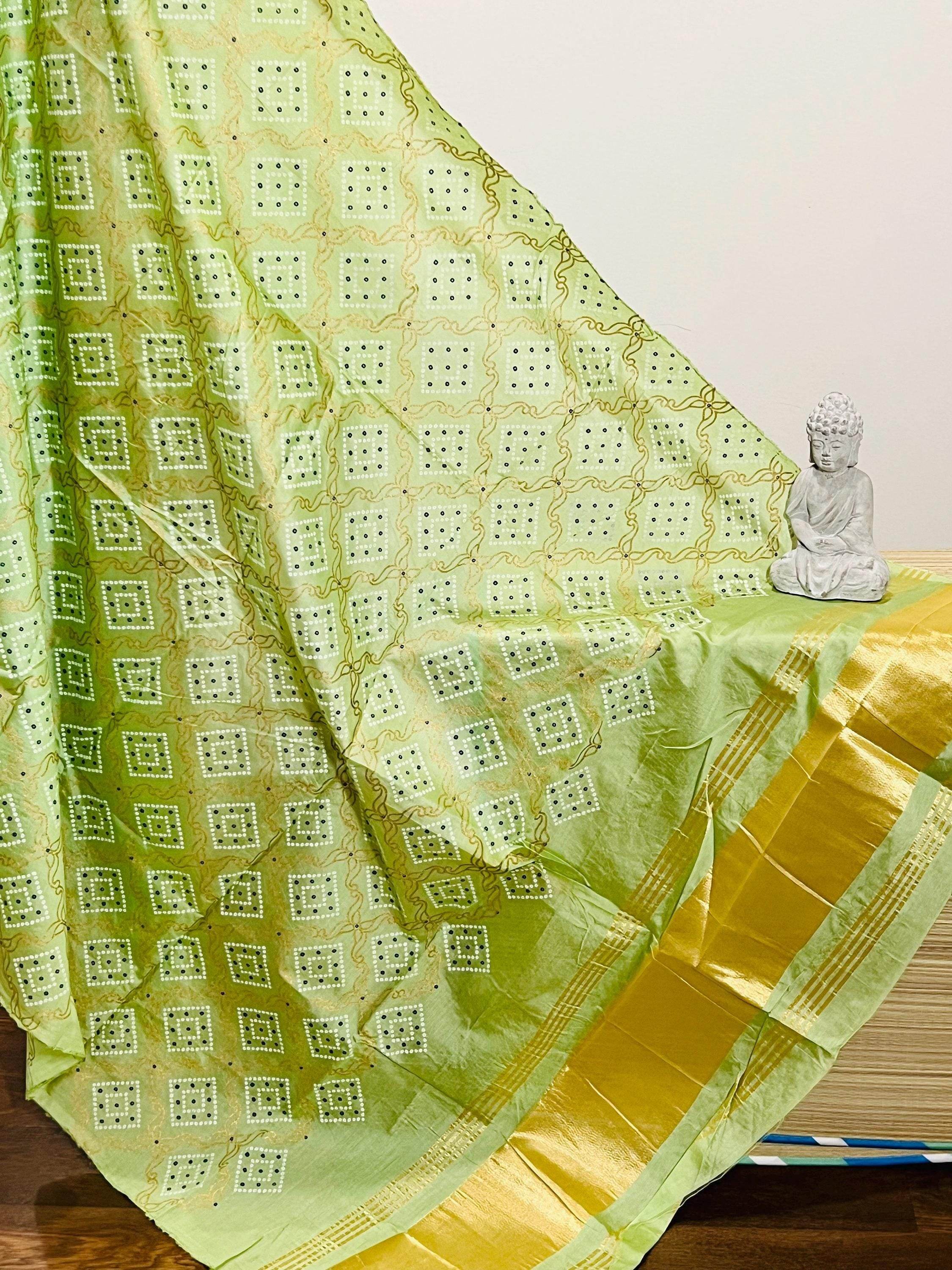 Bandhani print dupatta, cotton silk dupatta with bandhani print