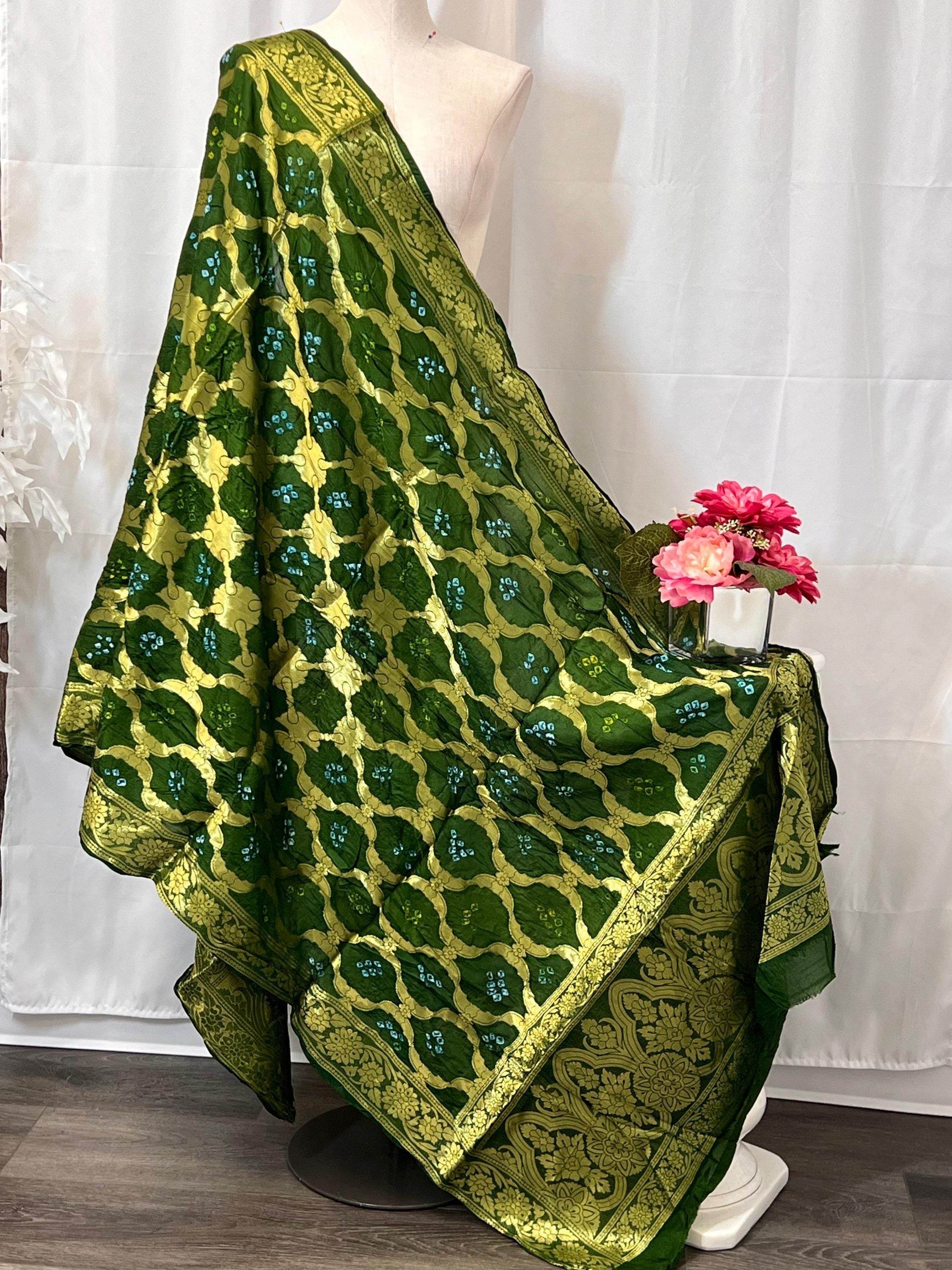 Bandhani silk dupatta
