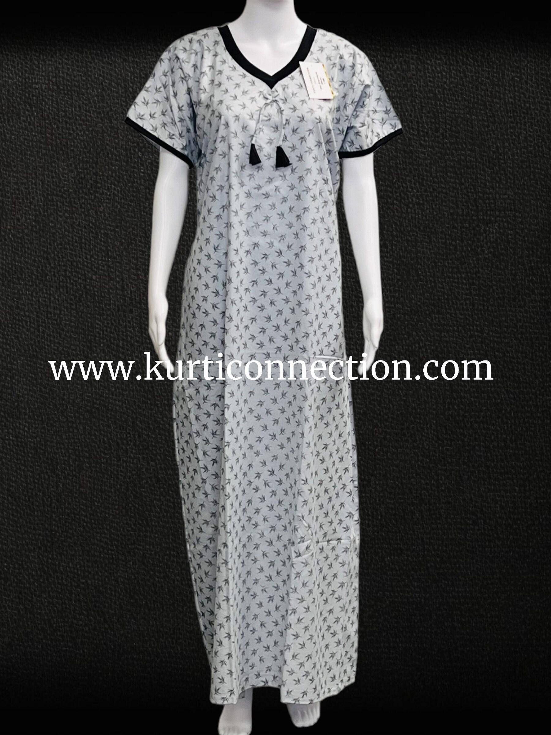 9126 soft cotton nighty, Indian nighty