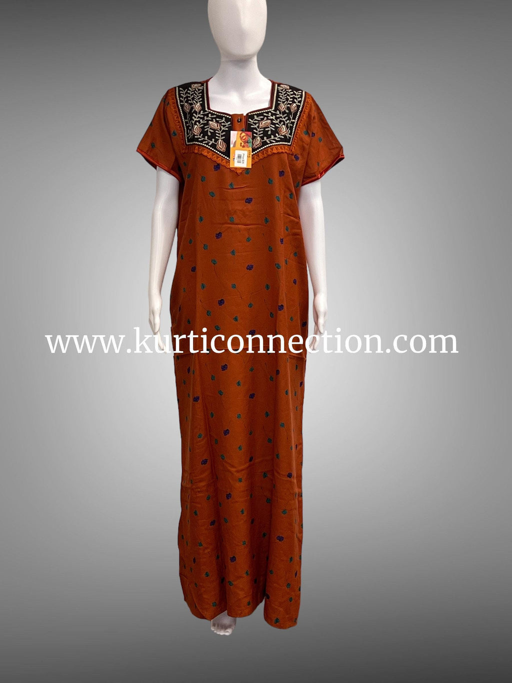 9124 soft cotton nighty, Indian nighty