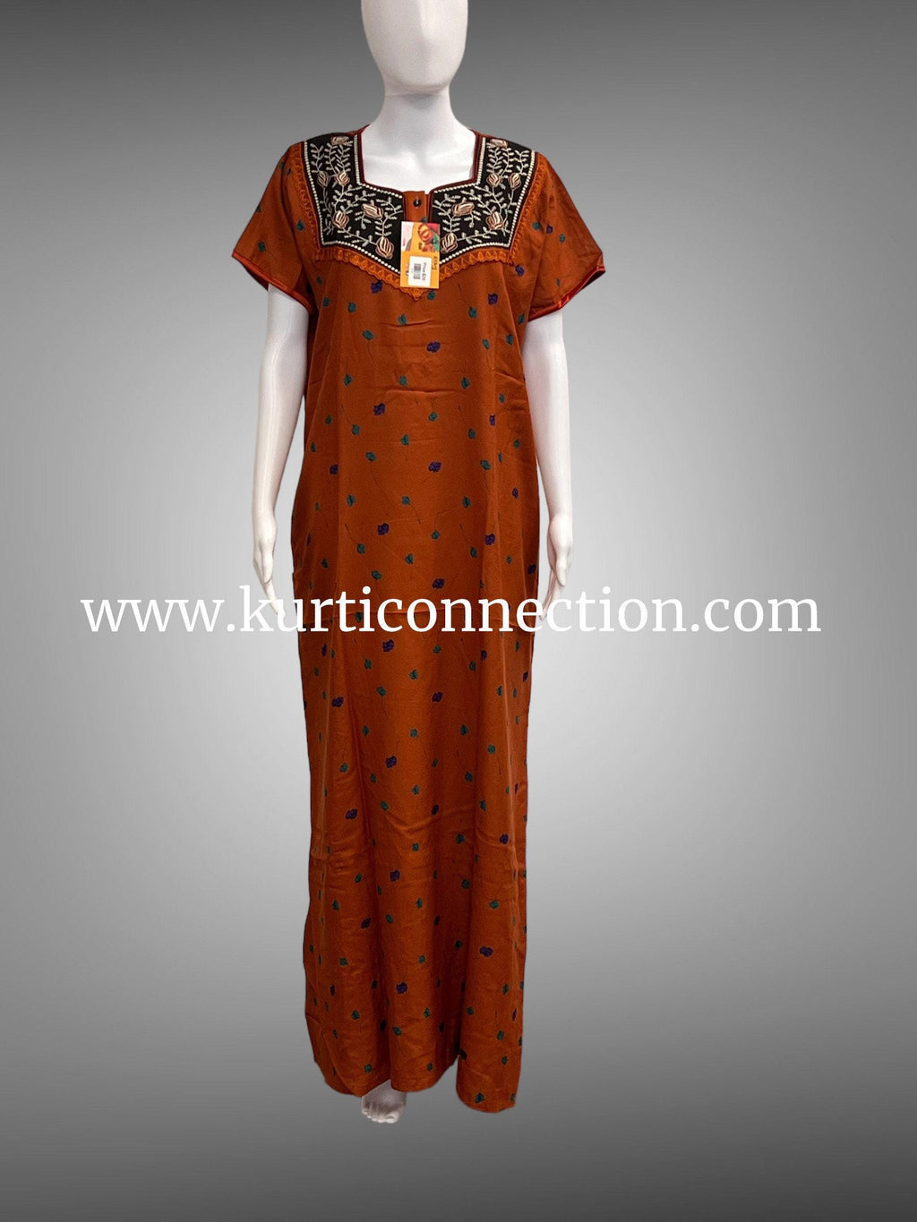 9124 soft cotton nighty, Indian nighty