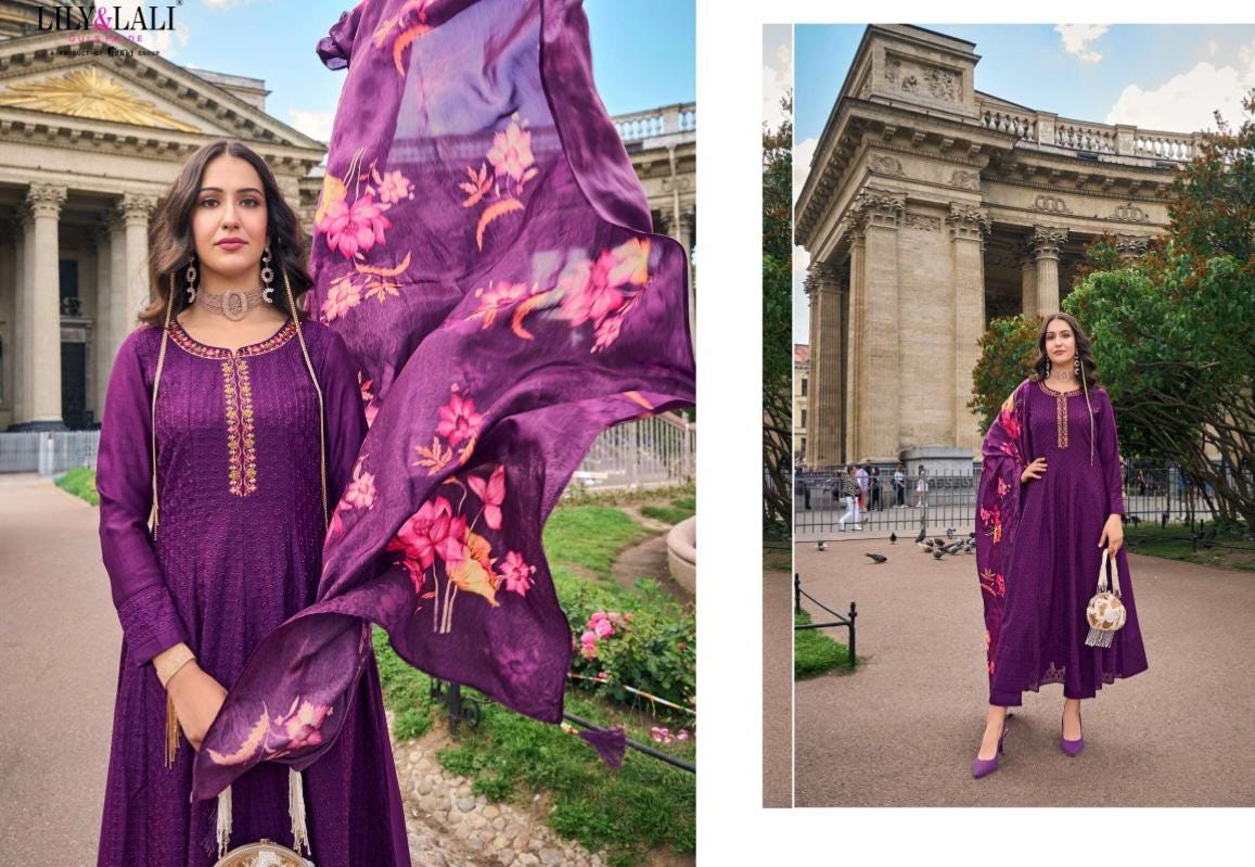 Alamzeb | chinon silk long kurtis