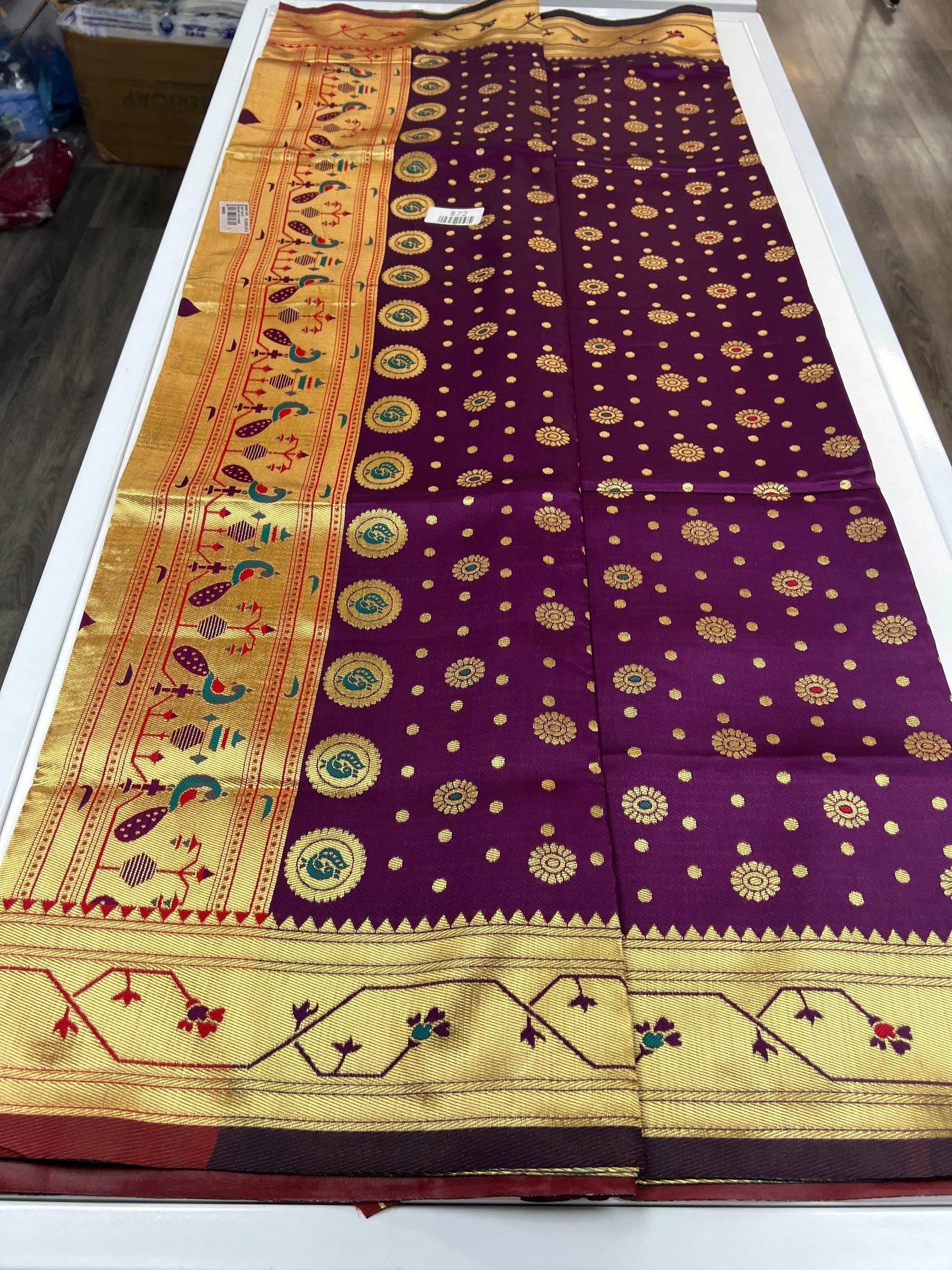 Art silk paithani saree