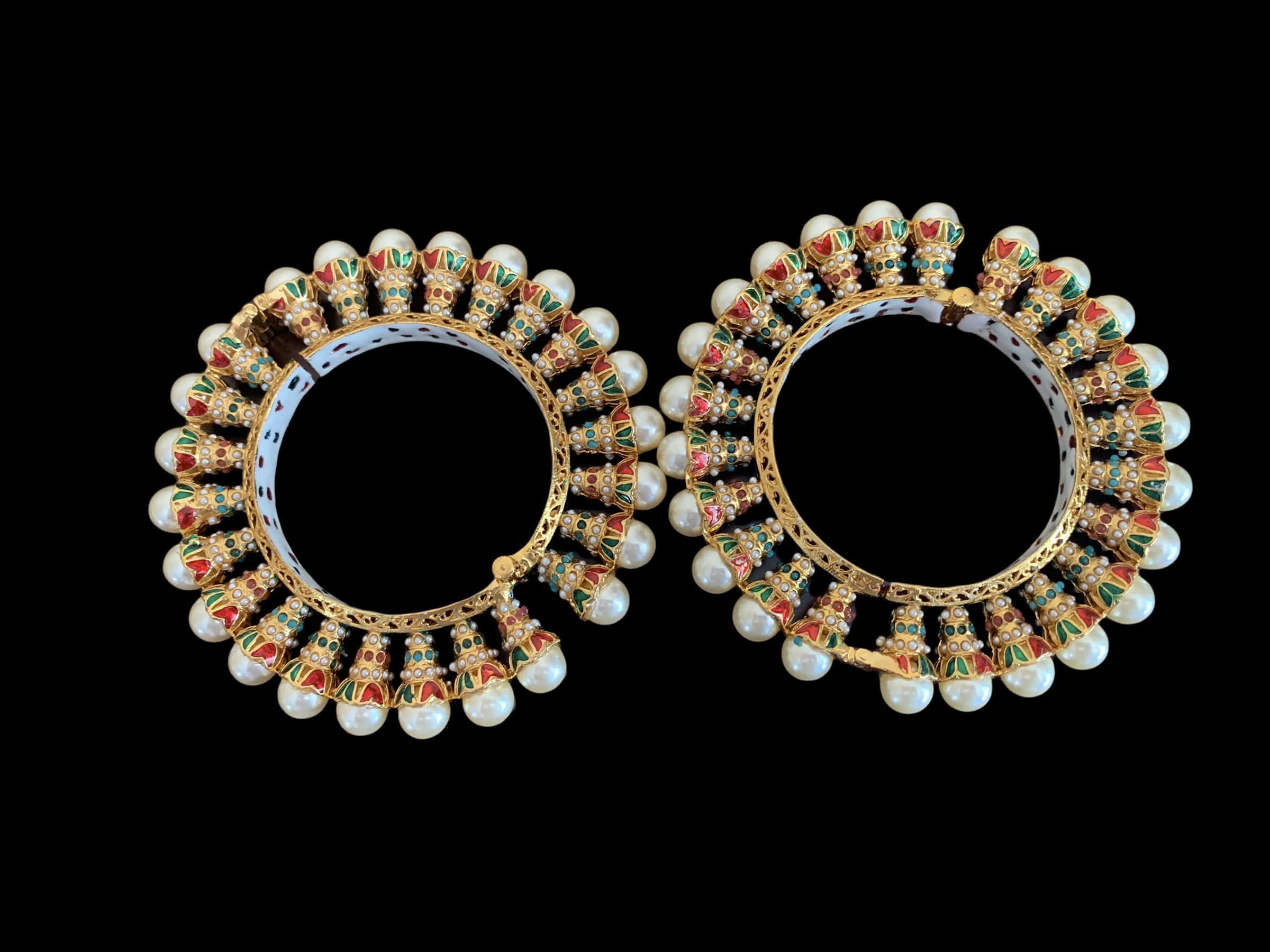 B00 Navratan rajwadi style bangles ( READY TO SHIP )