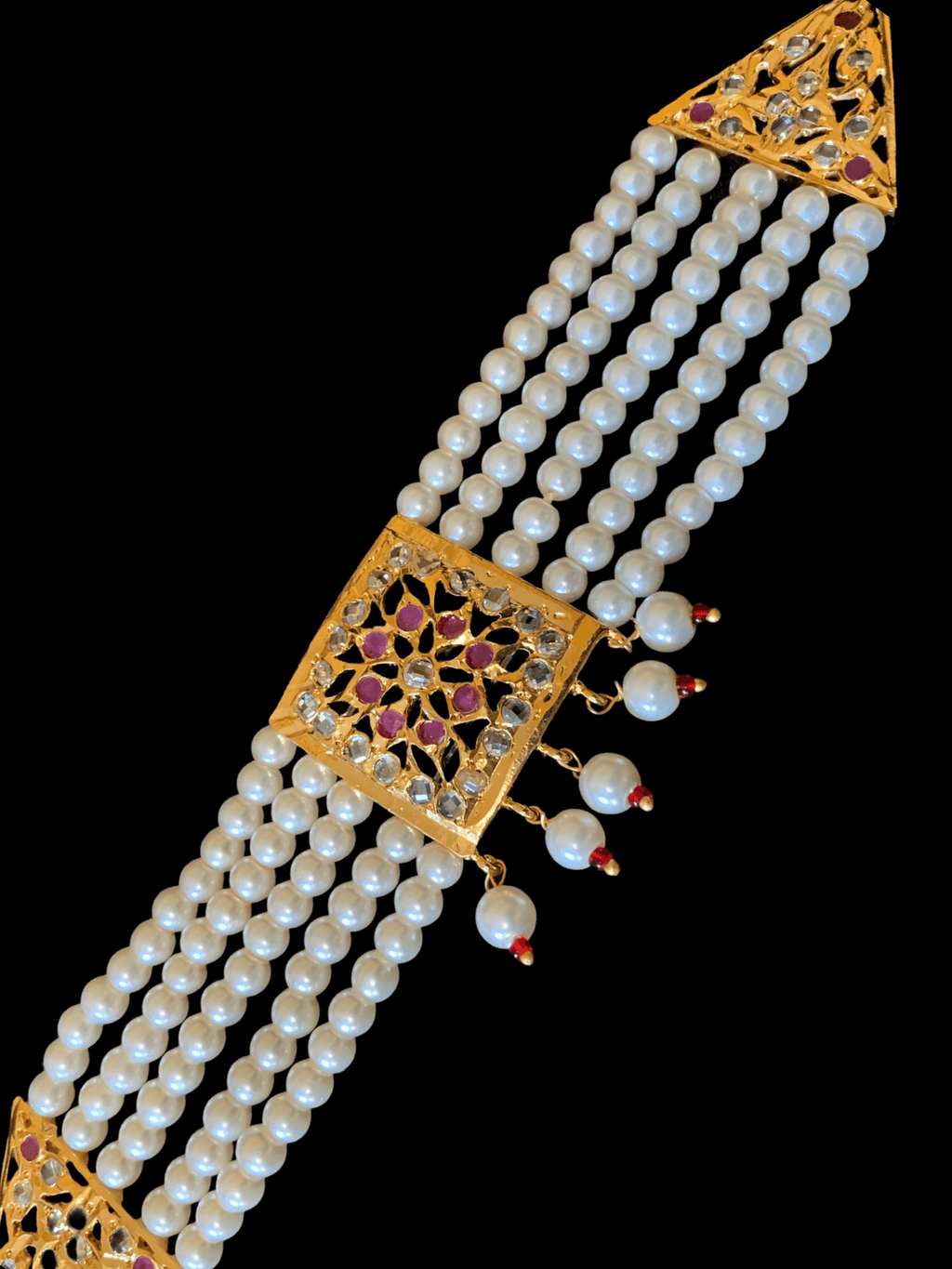B70 Ariha  pearl bracelet - ruby  ( READY TO SHIP )