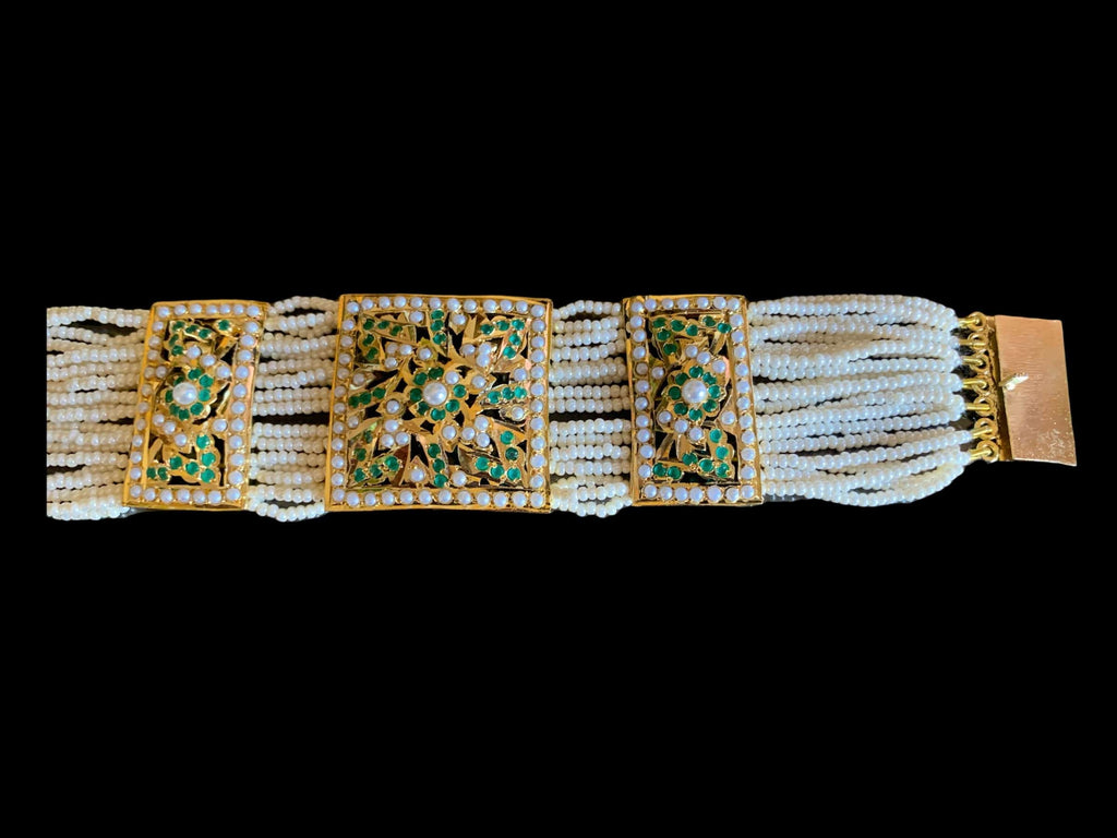 B80 Verdah jadau bracelet in green  ( READY TO SHIP )