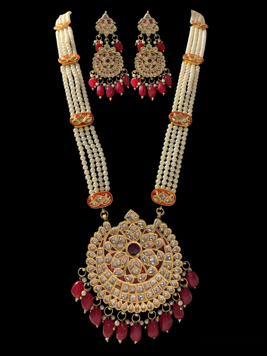 Barira kundan meenakari Rani haar ( READY TO SHIP )