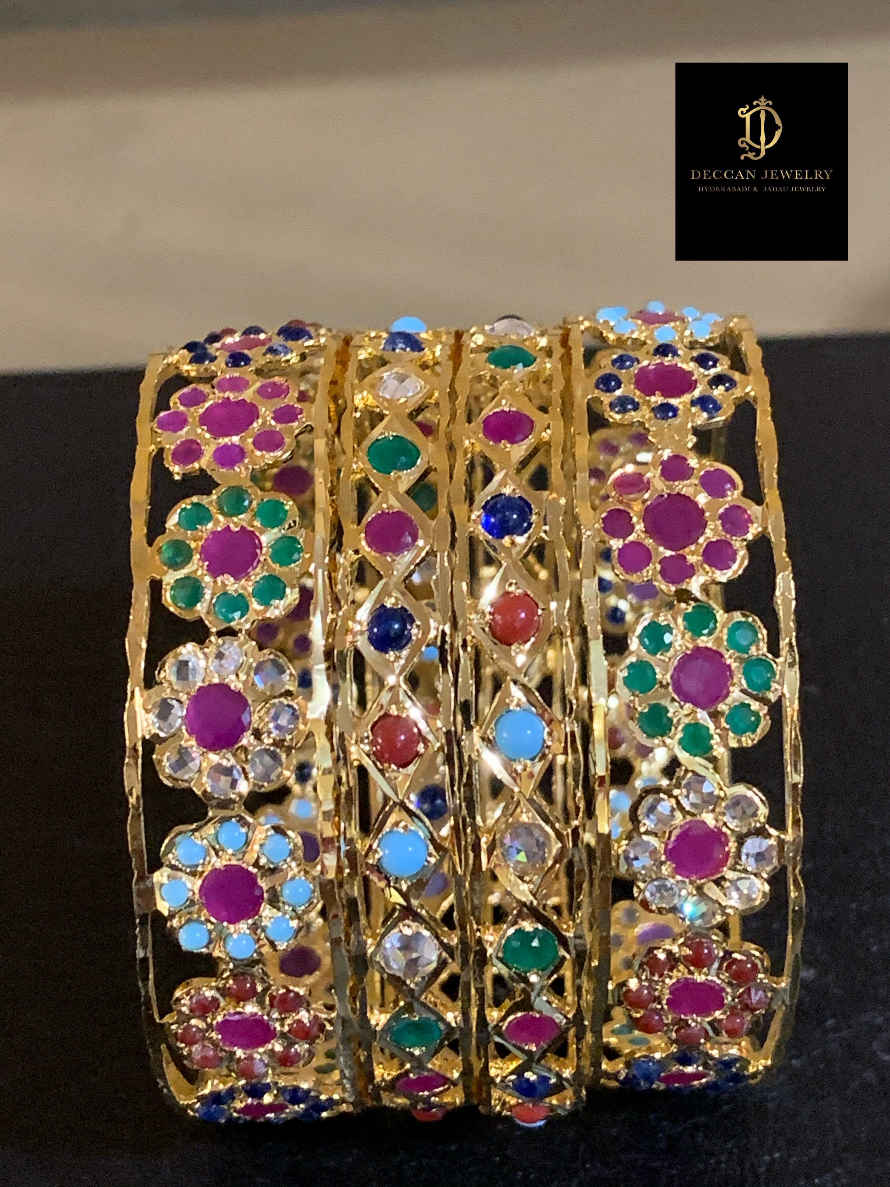 B136 Indu Navratan Bangles ( READY TO SHIP )
