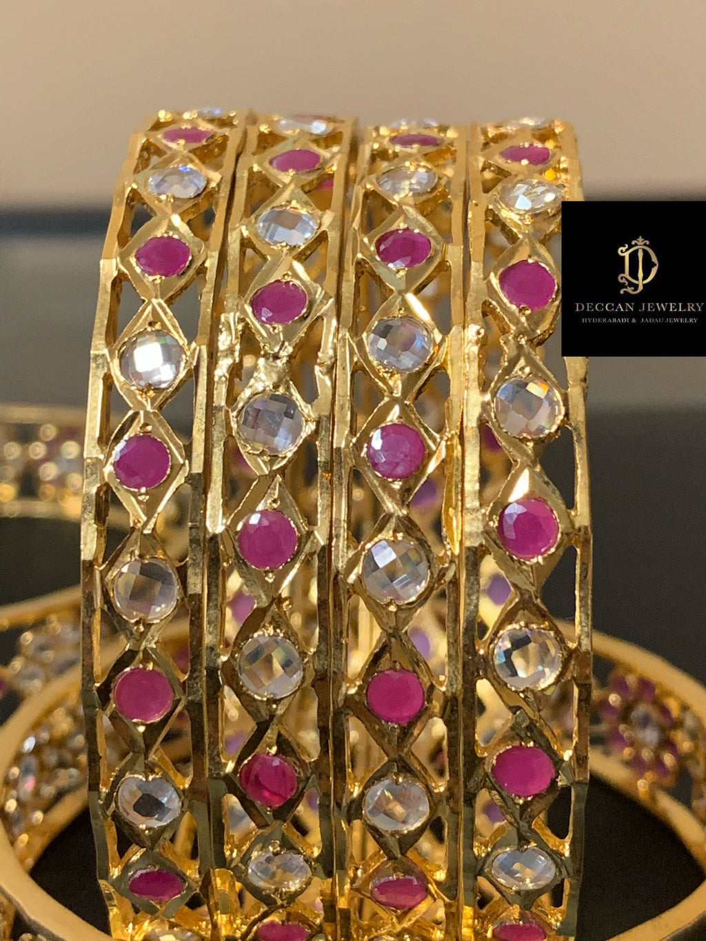 B137 Indu ruby bangles   ( SHIPS IN 4 WEEKS  )