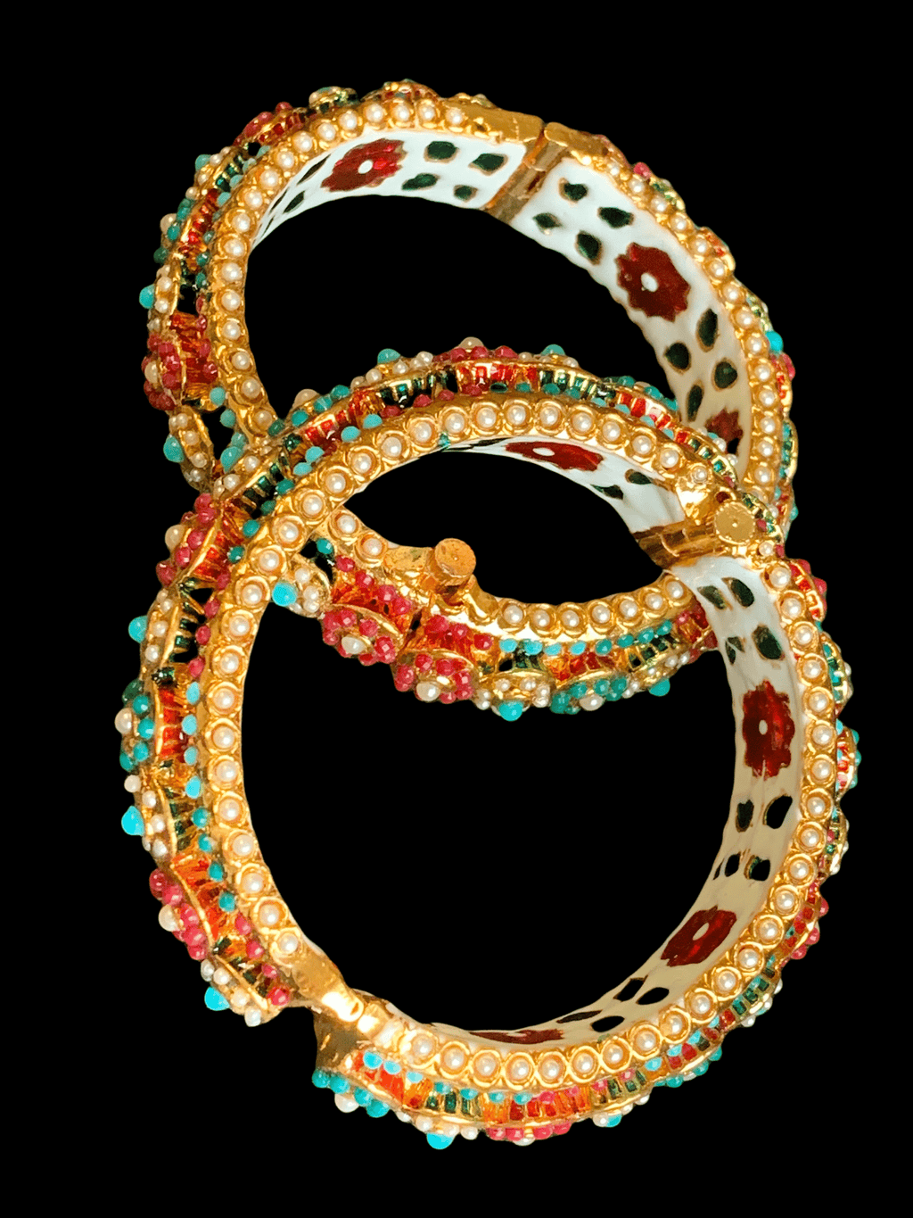 B48 Navratan  rajwadi style bangles (SHIPS IN 2 WEEKS )