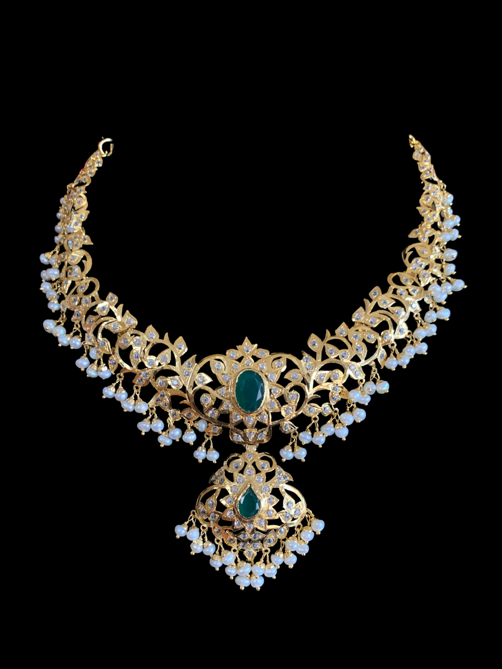 AFSANA  gold plated silver necklace set ( SHIPS IN 5 WEEKS )