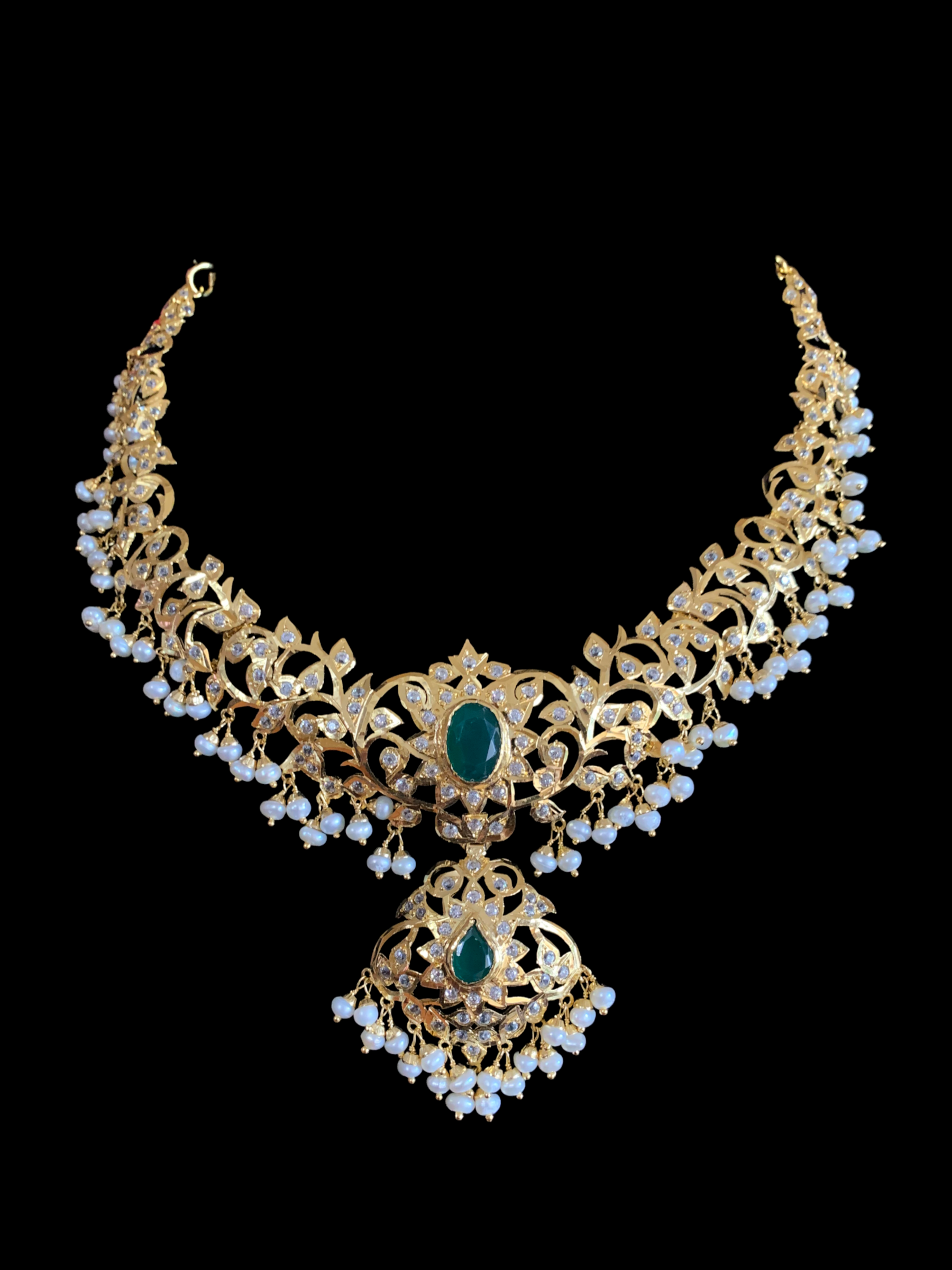 AFSANA  gold plated silver necklace set ( SHIPS IN 5 WEEKS )
