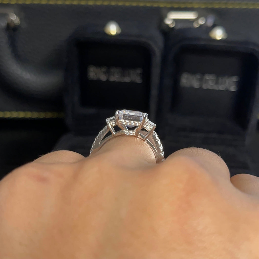 2.5ct Emerald Cut Moissanite Engagement Ring