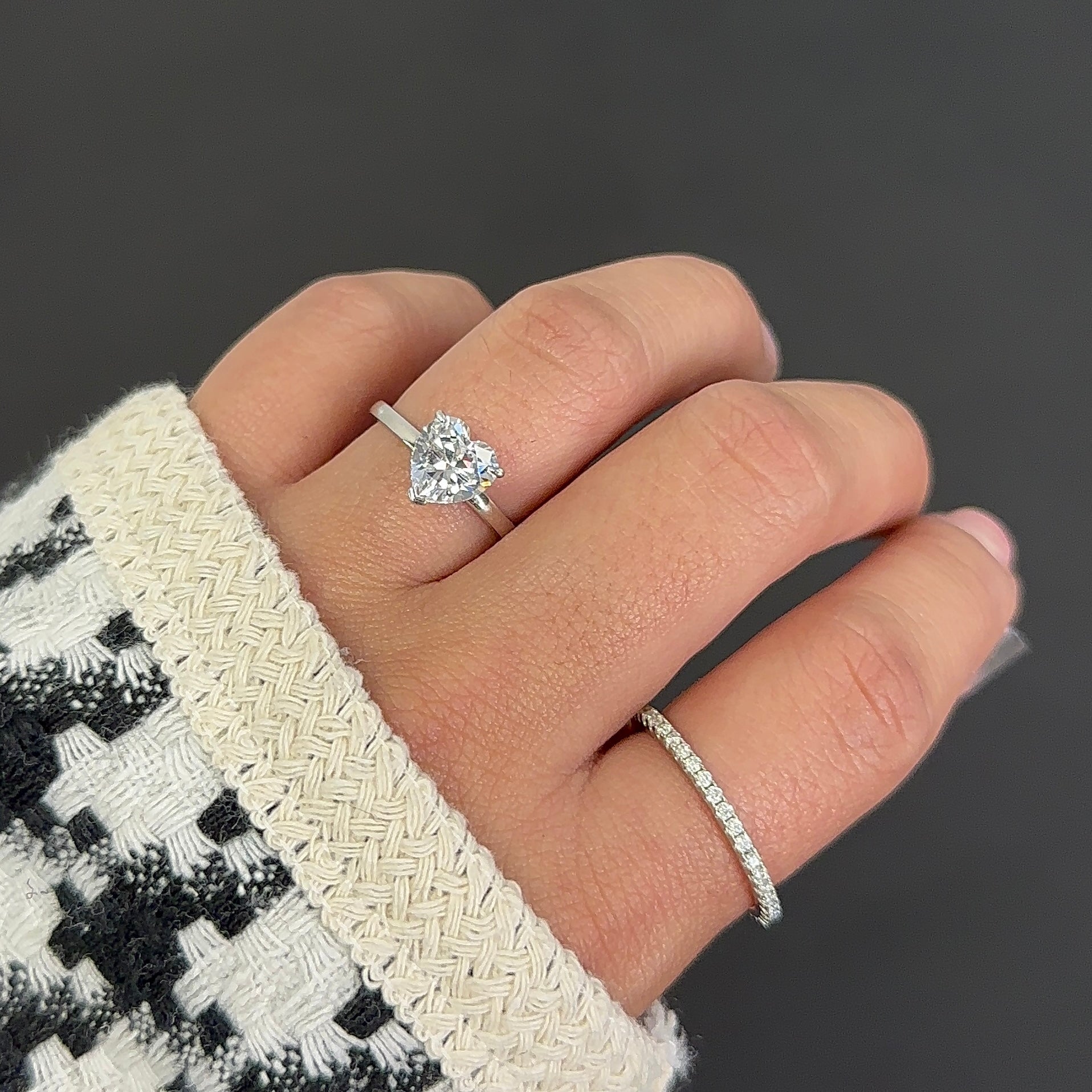 2.5ct Moissanite Heart Cut Anniversary Ring