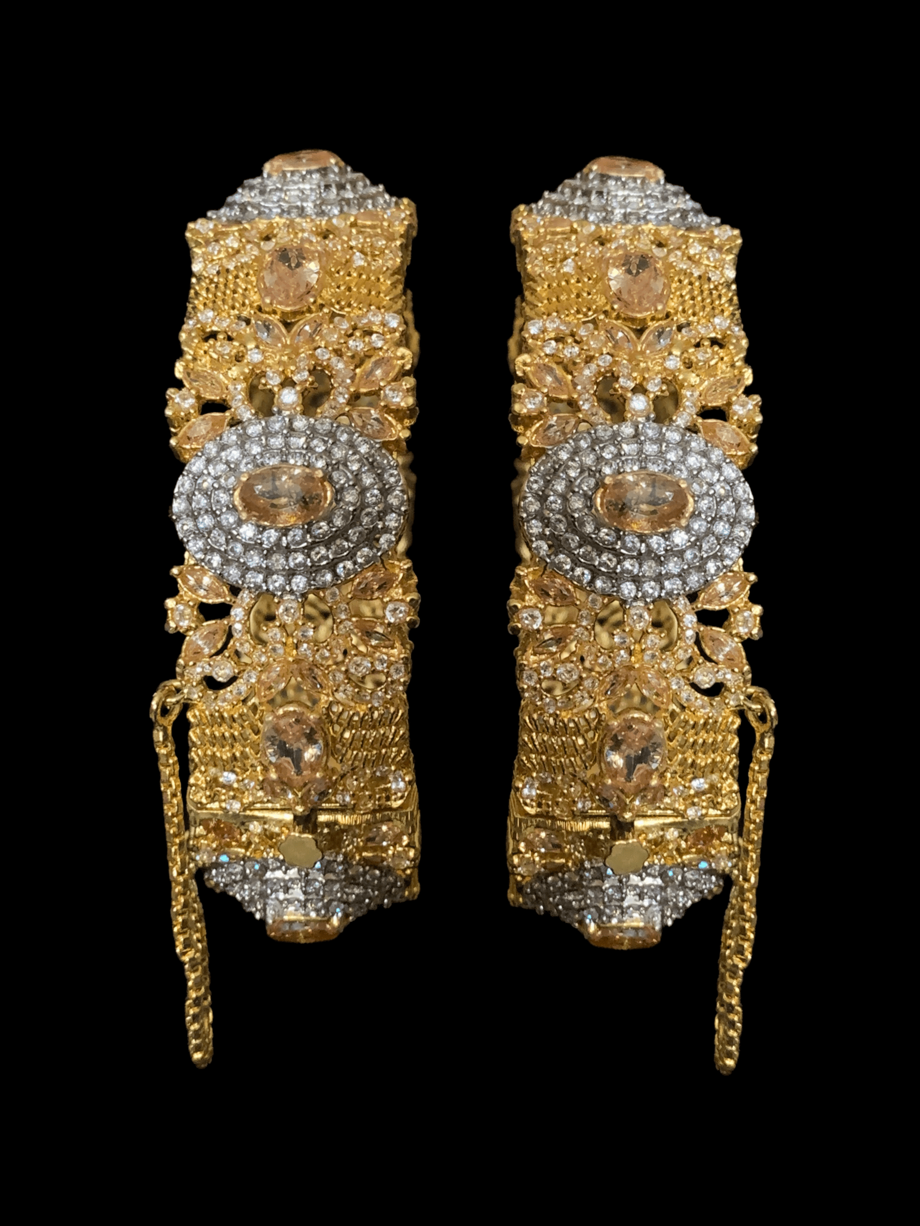 B15 Aria zircon bangles , one pair , openable  ( READY TO SHIP )