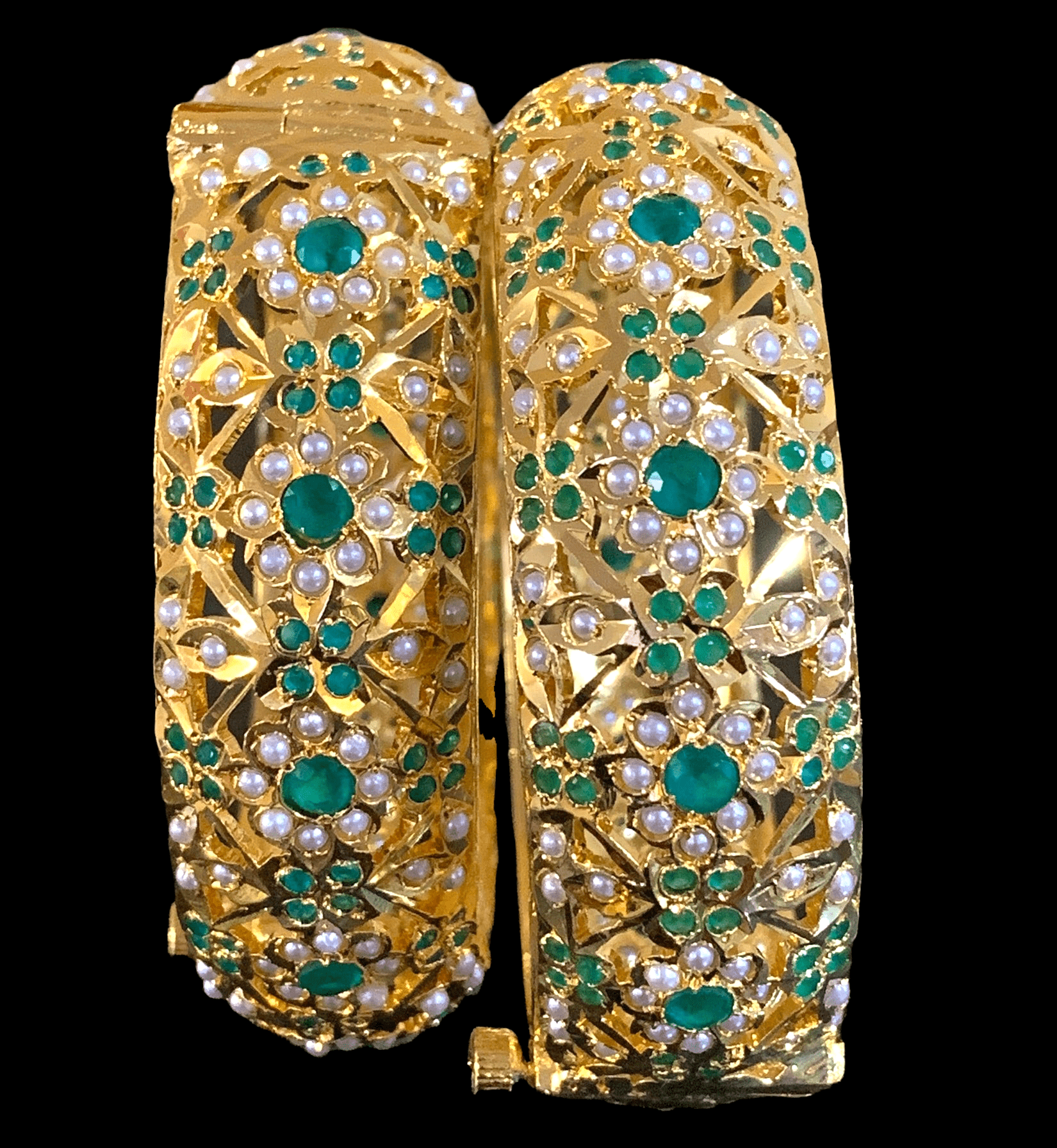 B9 Shibra bangles in green one pair ( READY TO SHIP )