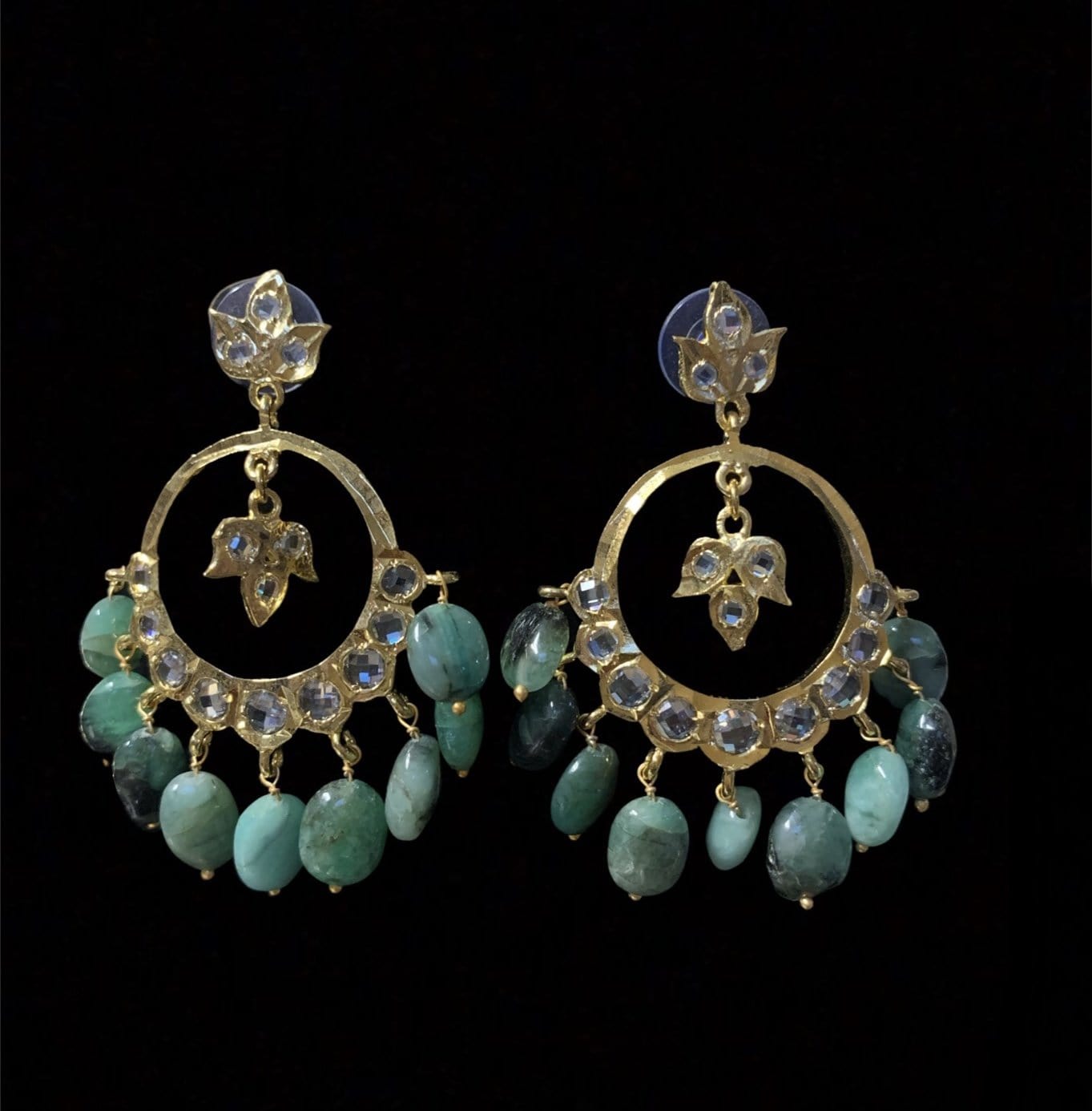 Barfi with emerald beads ( READY TO SHIP )