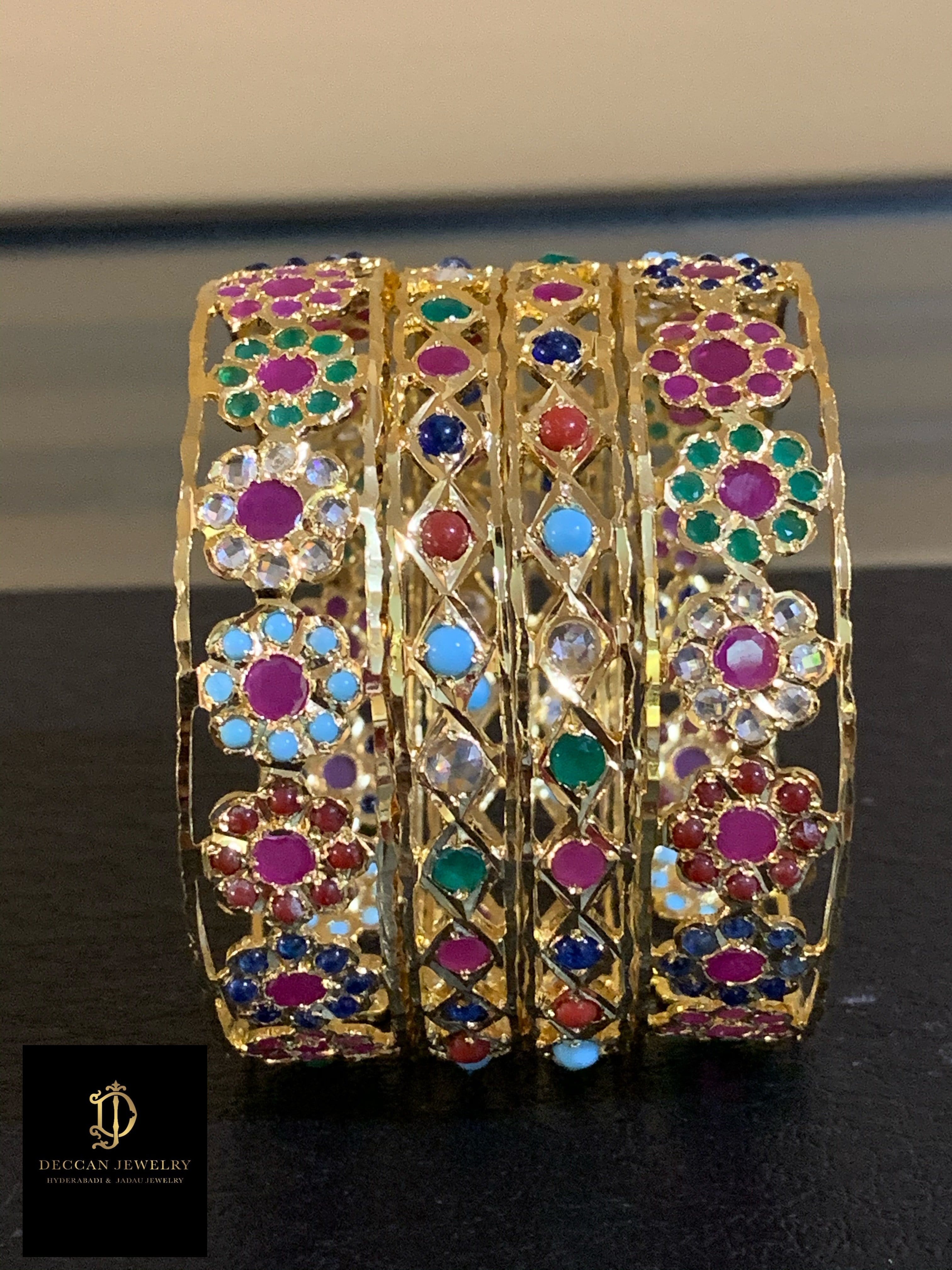 B136 Indu Navratan Bangles ( READY TO SHIP )