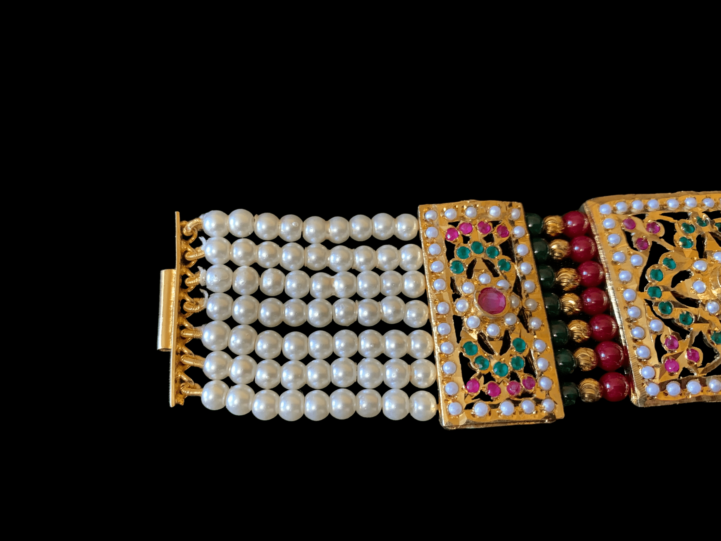 B65 Saira Jadau bracelet in ruby green (READY TO SHIP)