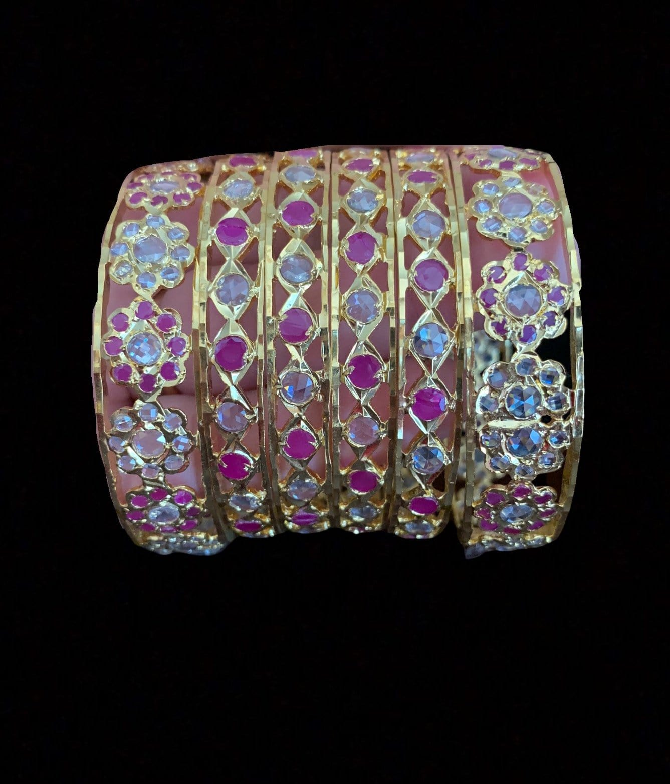 B137 Indu ruby bangles   ( SHIPS IN 4 WEEKS  )