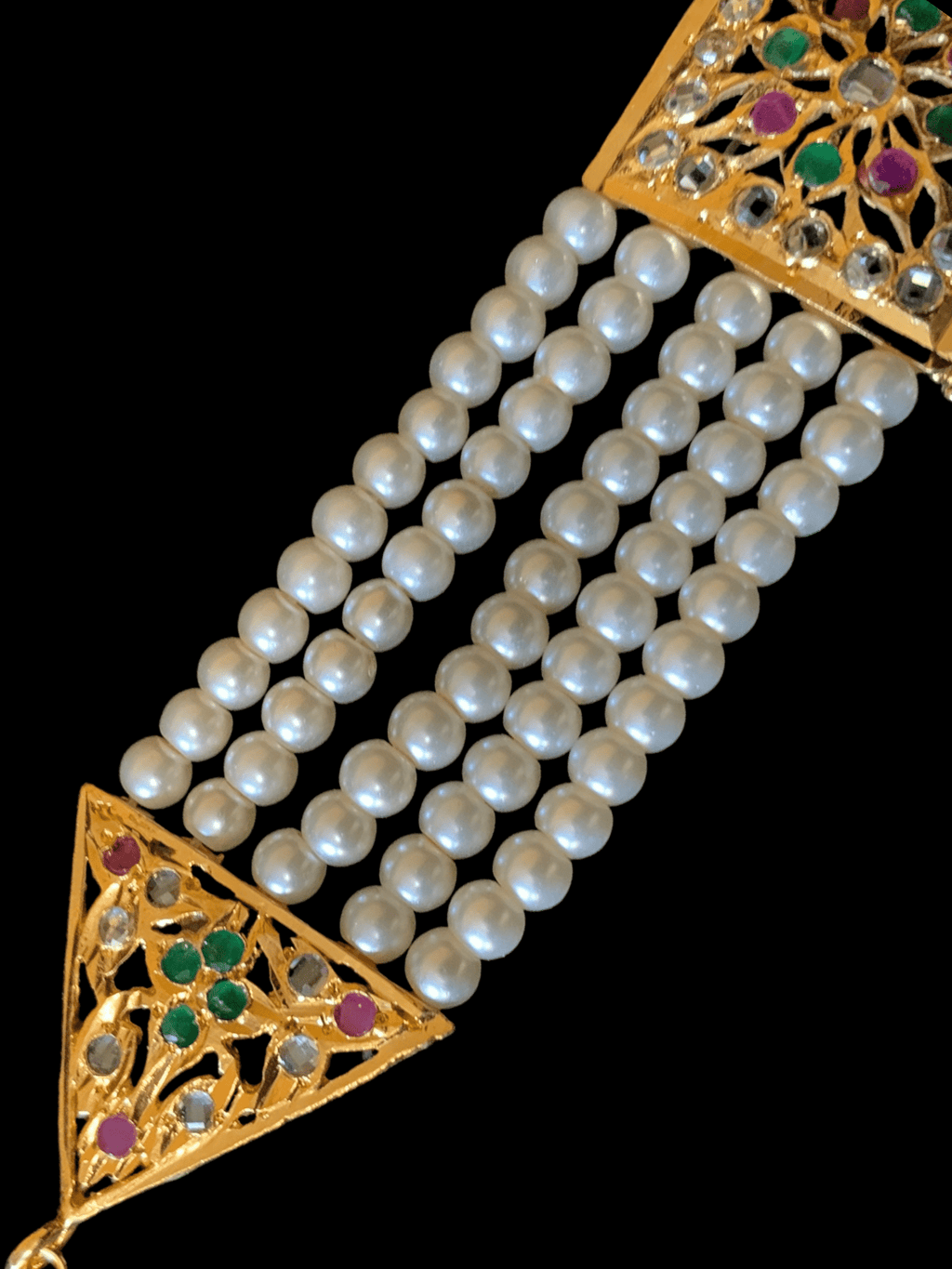 B68 Ariha Ruby emerald  pearl bracelet ( READY TO SHIP )