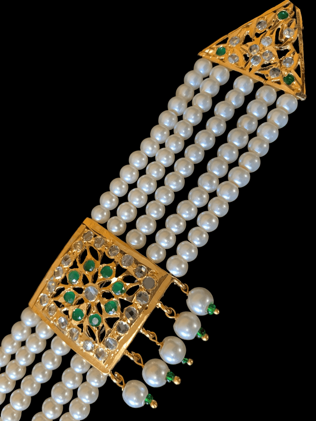 B69  Ariha emerald  pearl bracelet ( READY TO SHIP )