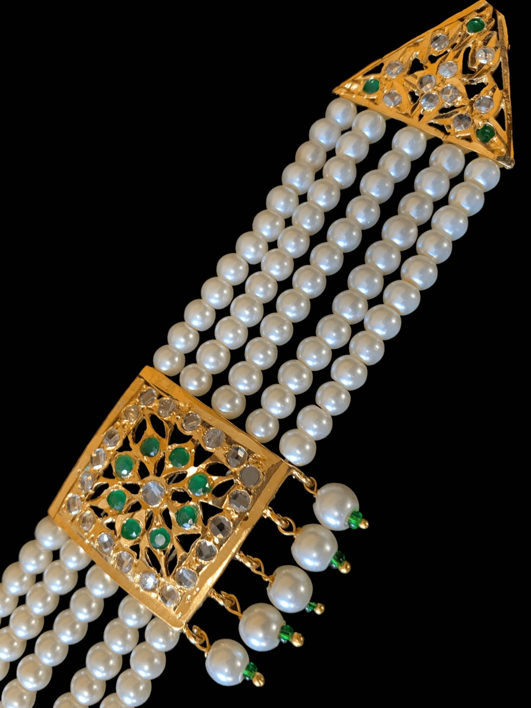 B69  Ariha emerald  pearl bracelet ( READY TO SHIP )