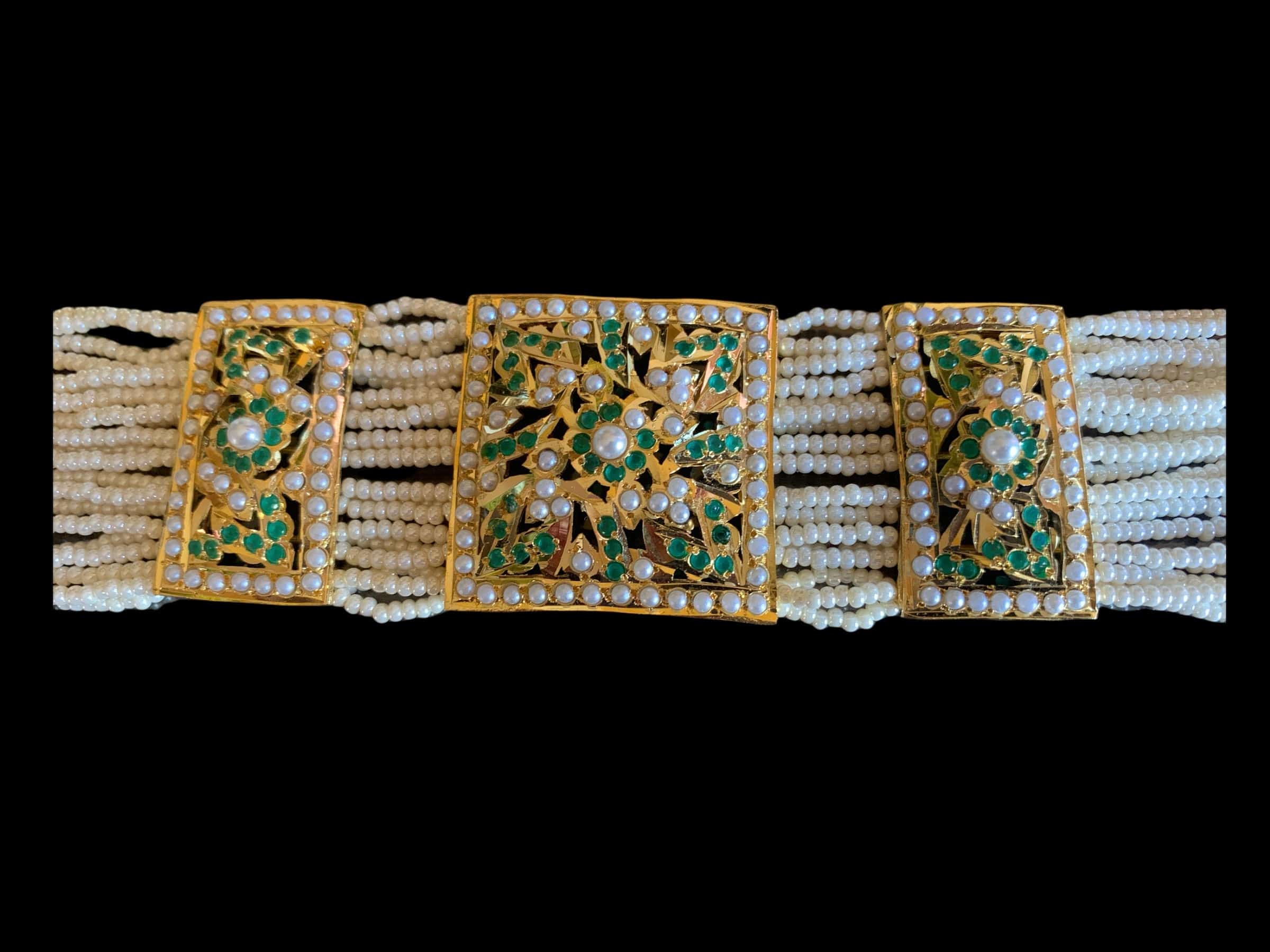 B80 Verdah jadau bracelet in green  ( READY TO SHIP )