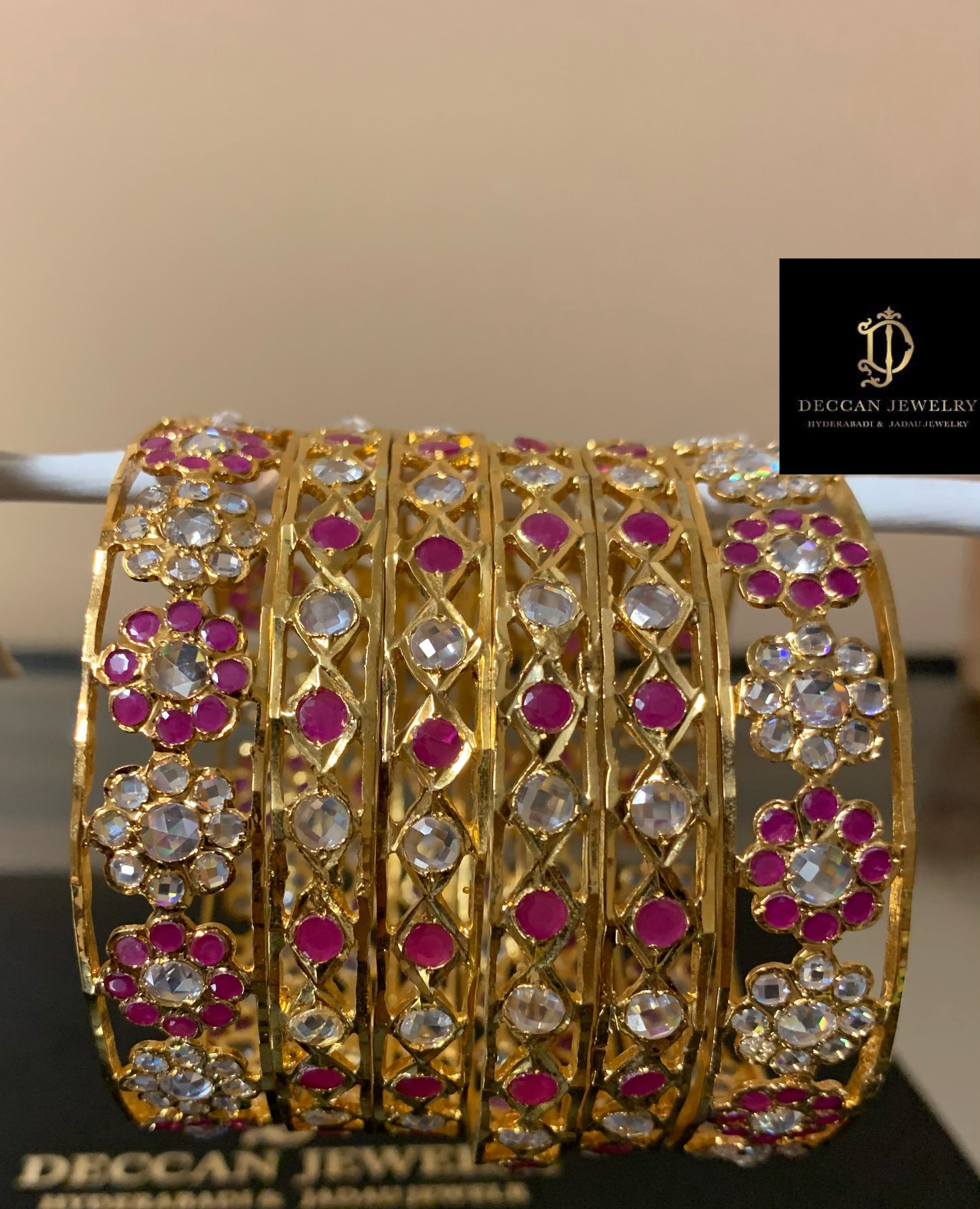 B137 Indu ruby bangles   ( SHIPS IN 4 WEEKS  )
