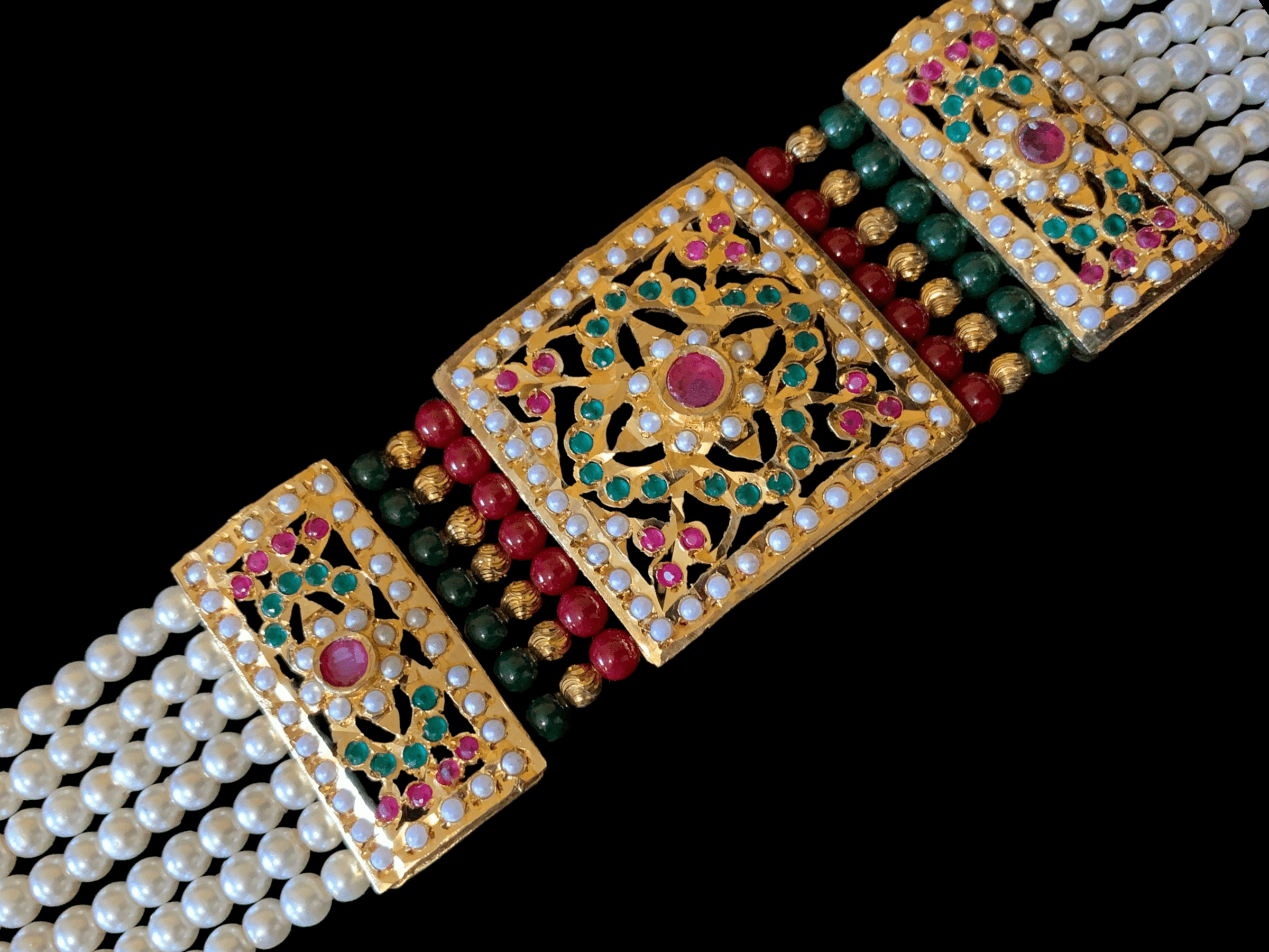 B65 Saira Jadau bracelet in ruby green (READY TO SHIP)