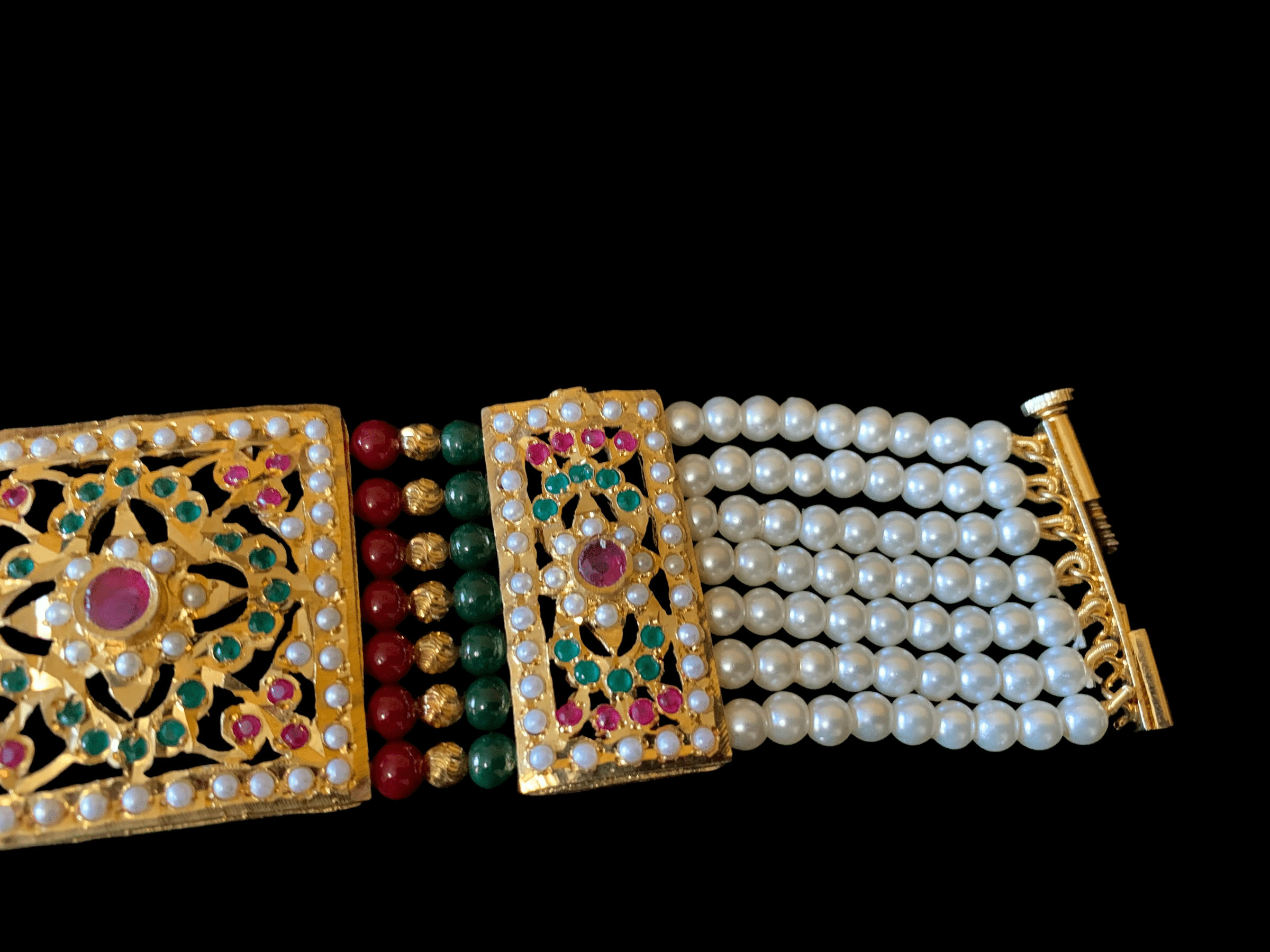 B65 Saira Jadau bracelet in ruby green (READY TO SHIP)