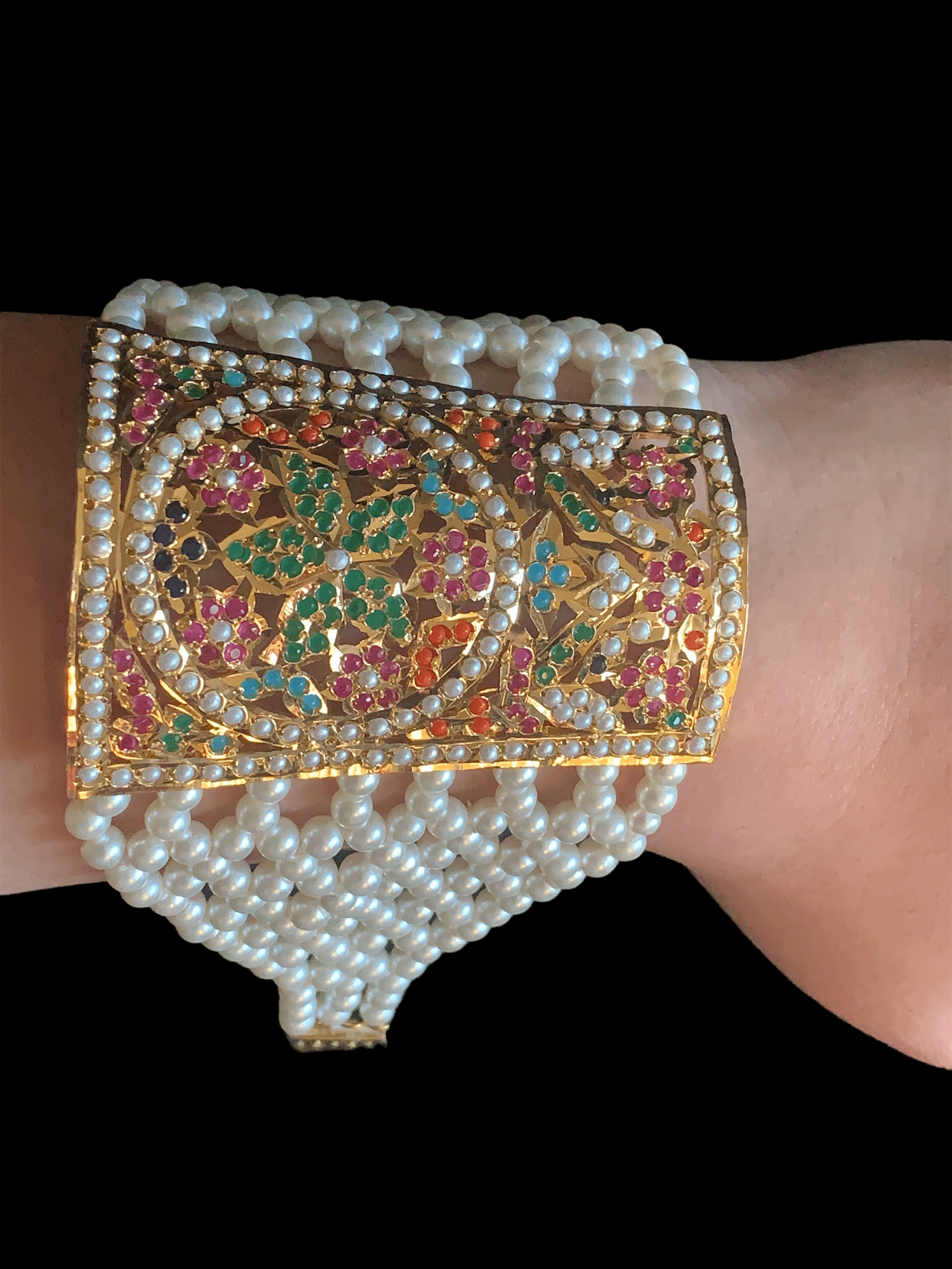 B82 Navratan Jadau bracelet (SHIPS IN 3 WEEKS )