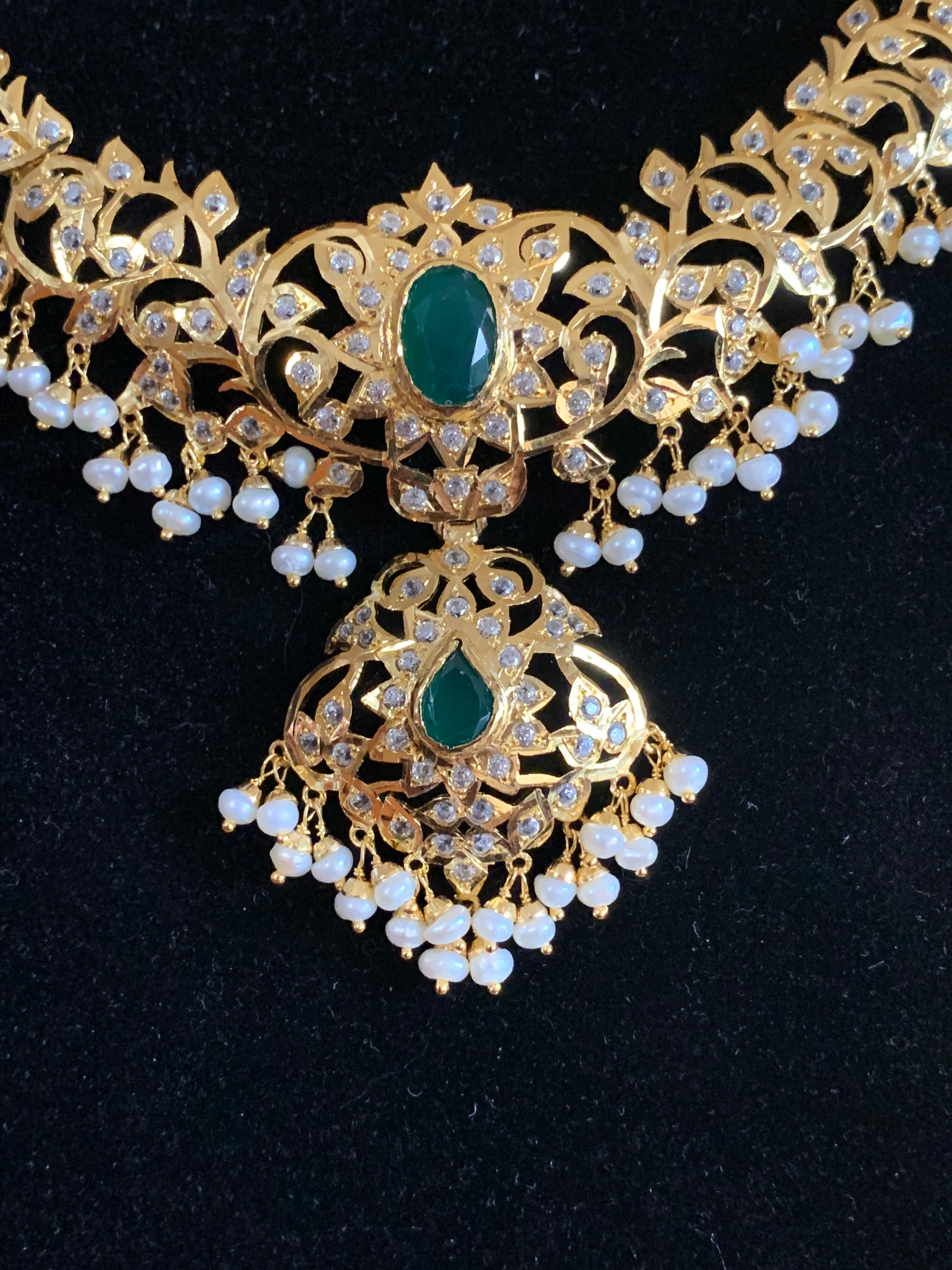 AFSANA  gold plated silver necklace set ( SHIPS IN 5 WEEKS )