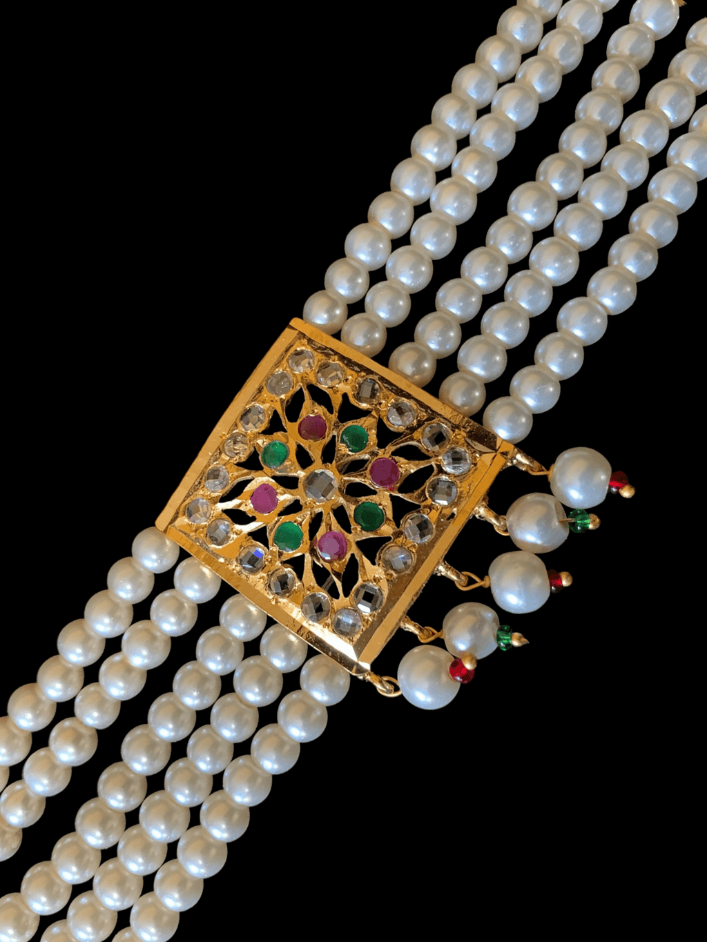 B68 Ariha Ruby emerald  pearl bracelet ( READY TO SHIP )