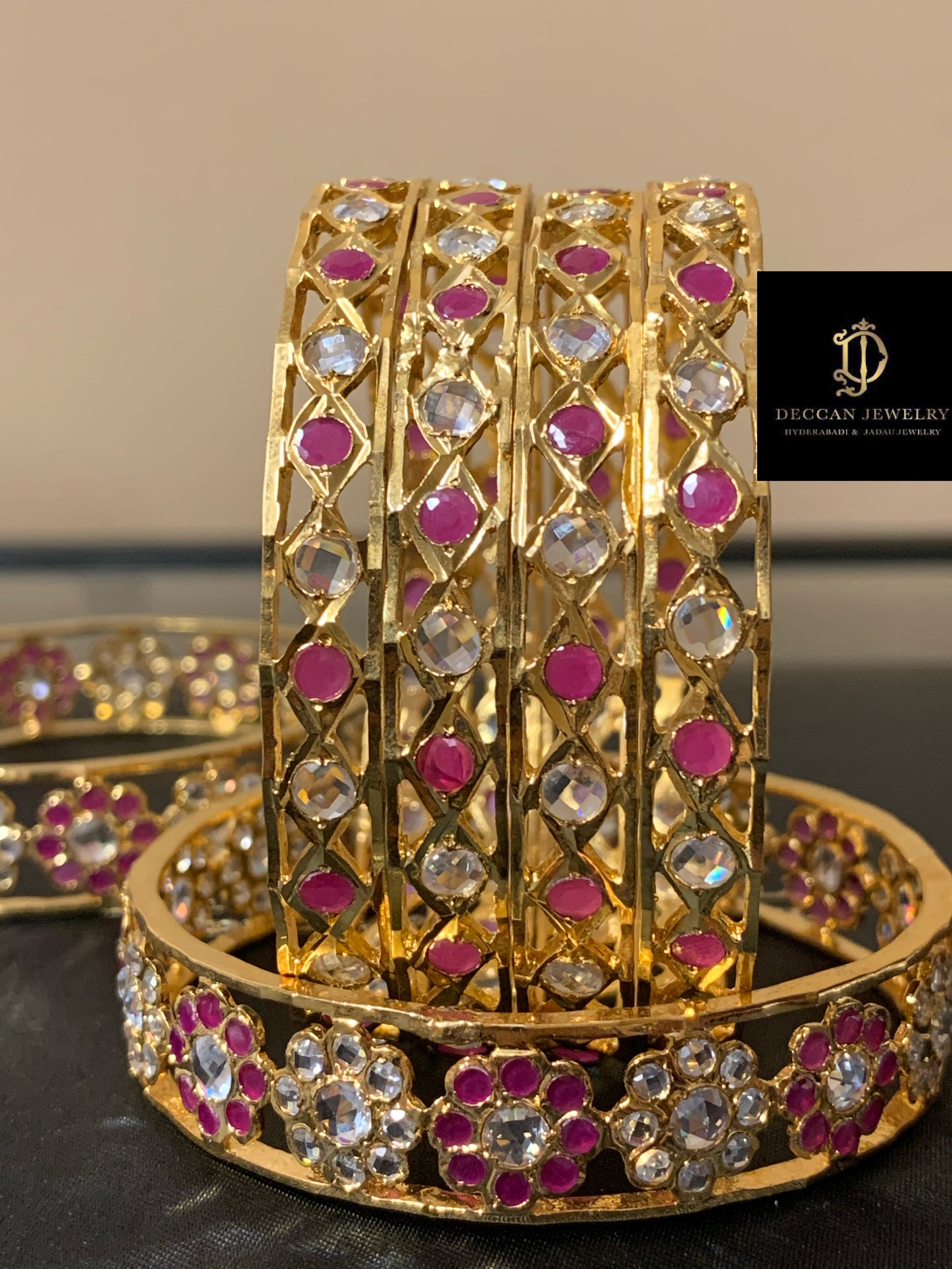 B137 Indu ruby bangles   ( SHIPS IN 4 WEEKS  )