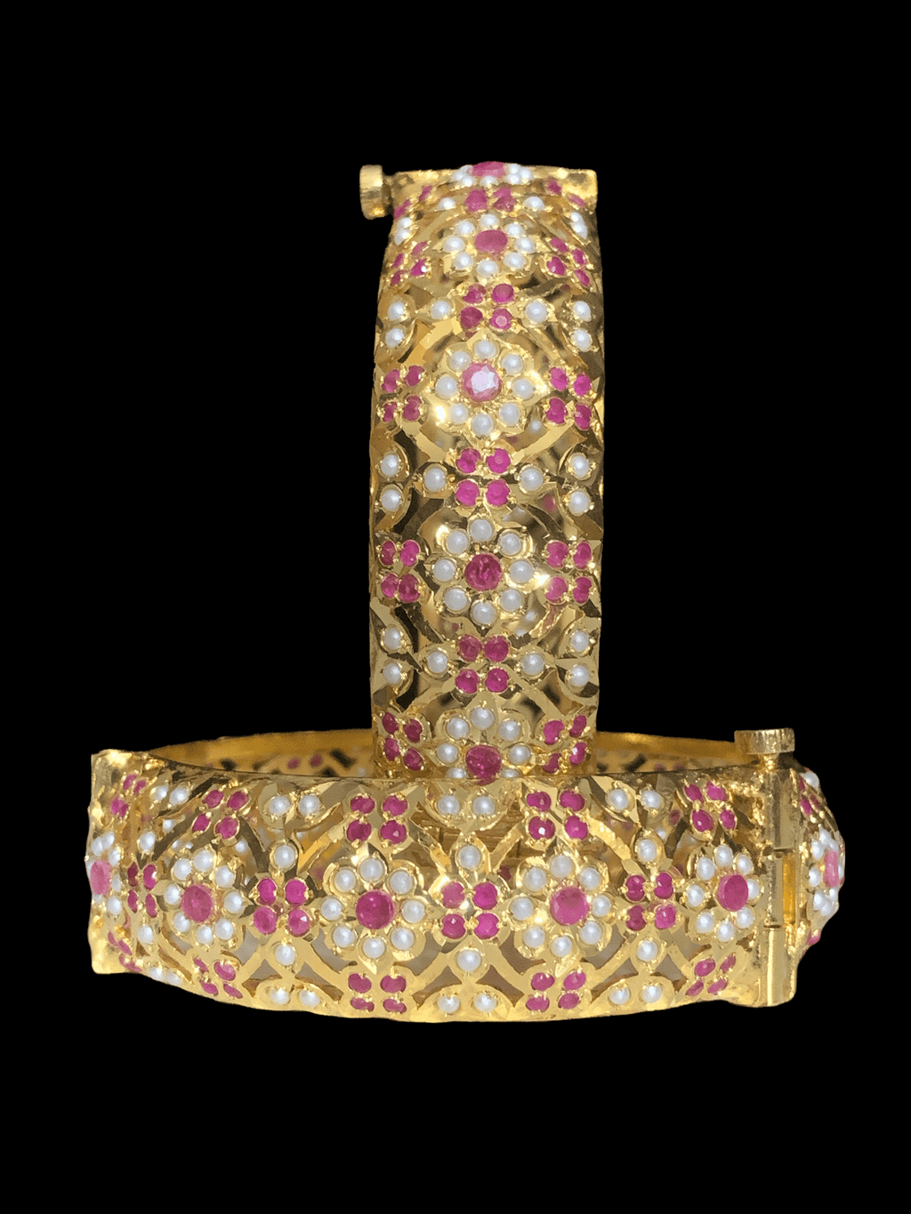 B8 Shibra bangles in ruby  one pair   ( READY TO SHIP  )