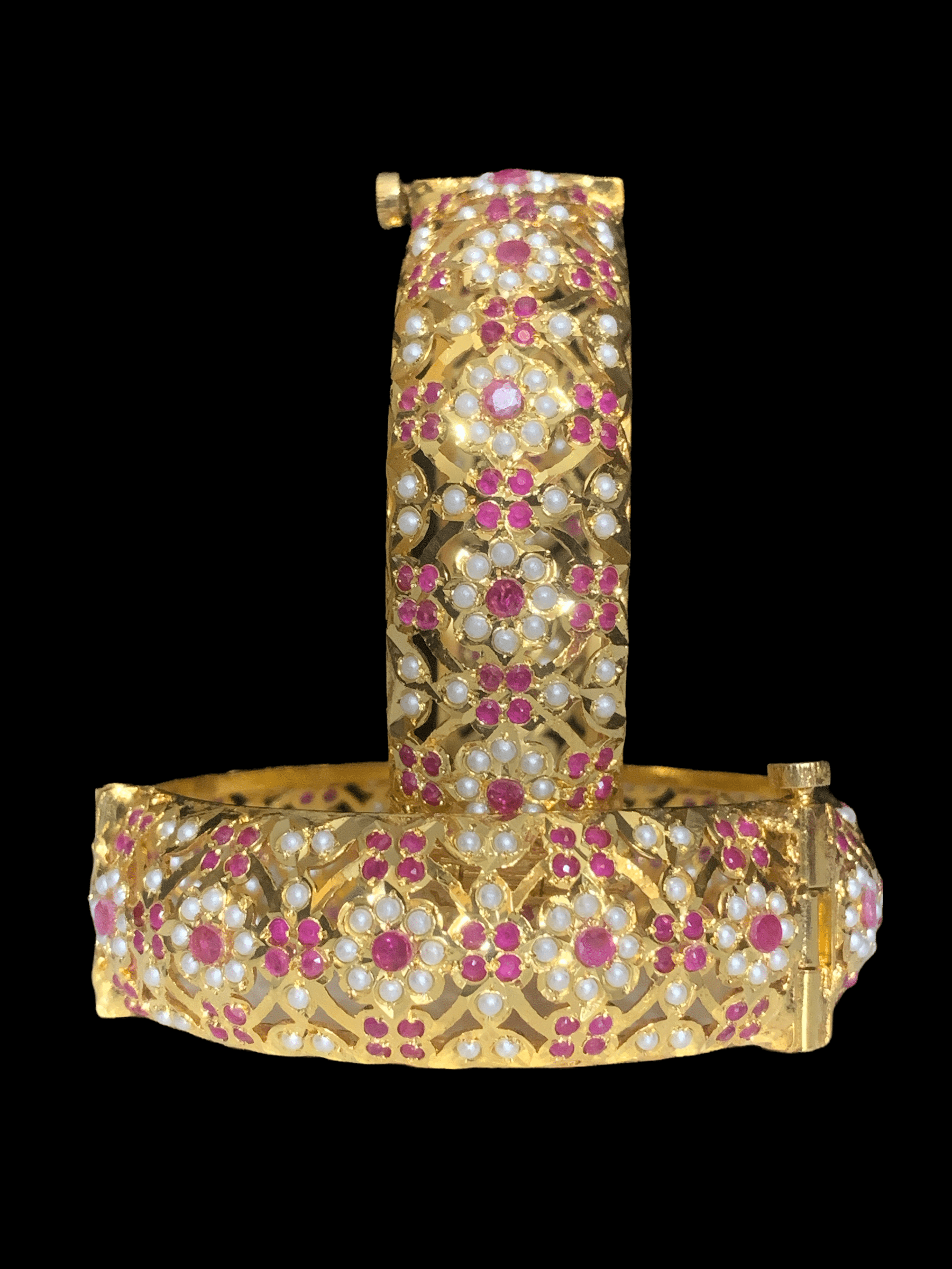 B8 Shibra bangles in ruby  one pair   ( READY TO SHIP  )