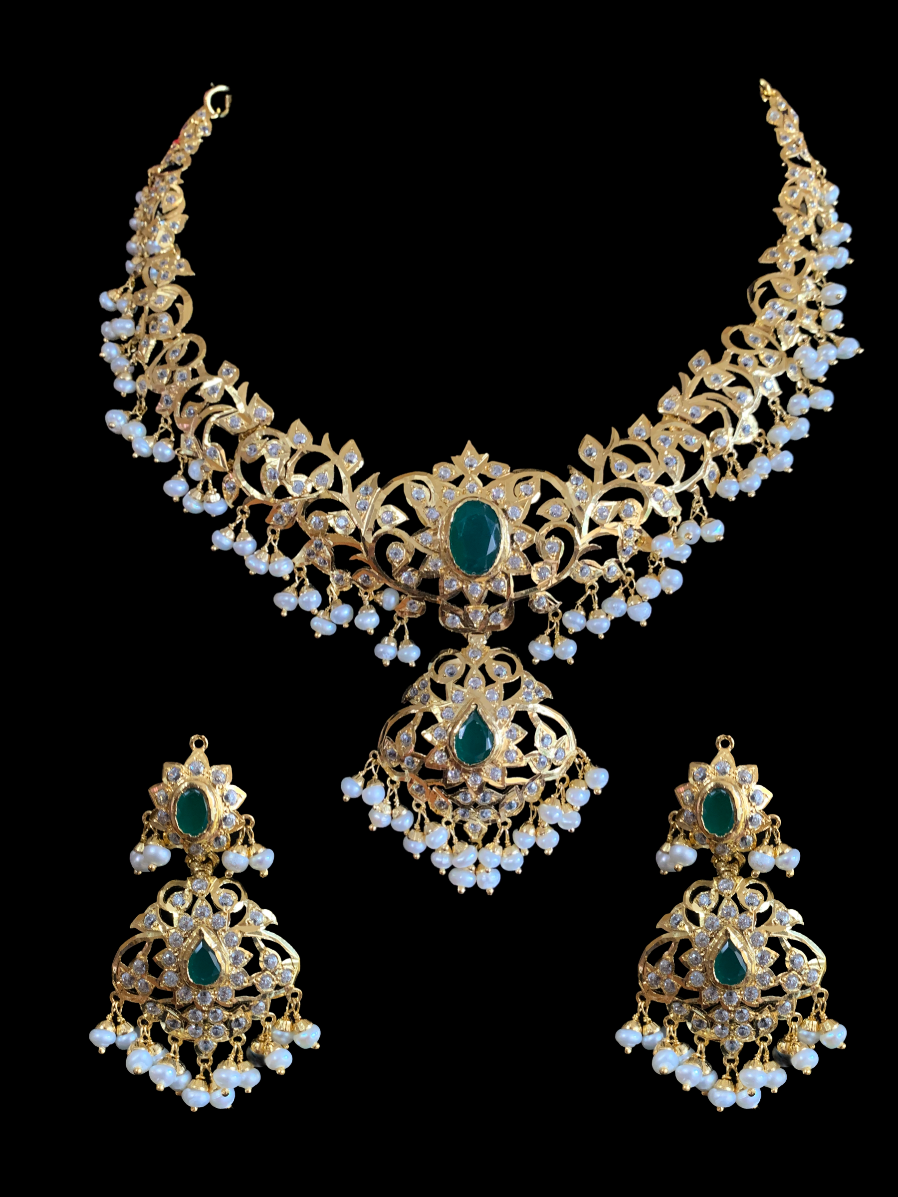 AFSANA  gold plated silver necklace set ( SHIPS IN 5 WEEKS )