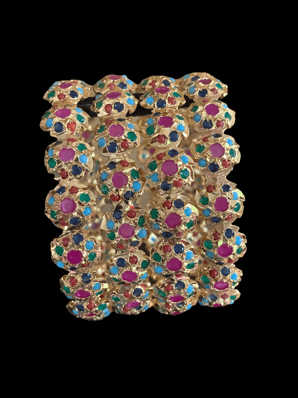 B26 Nazam navratan bangles- set of 2 or 4 (SHIPS IN 2 WEEKS )