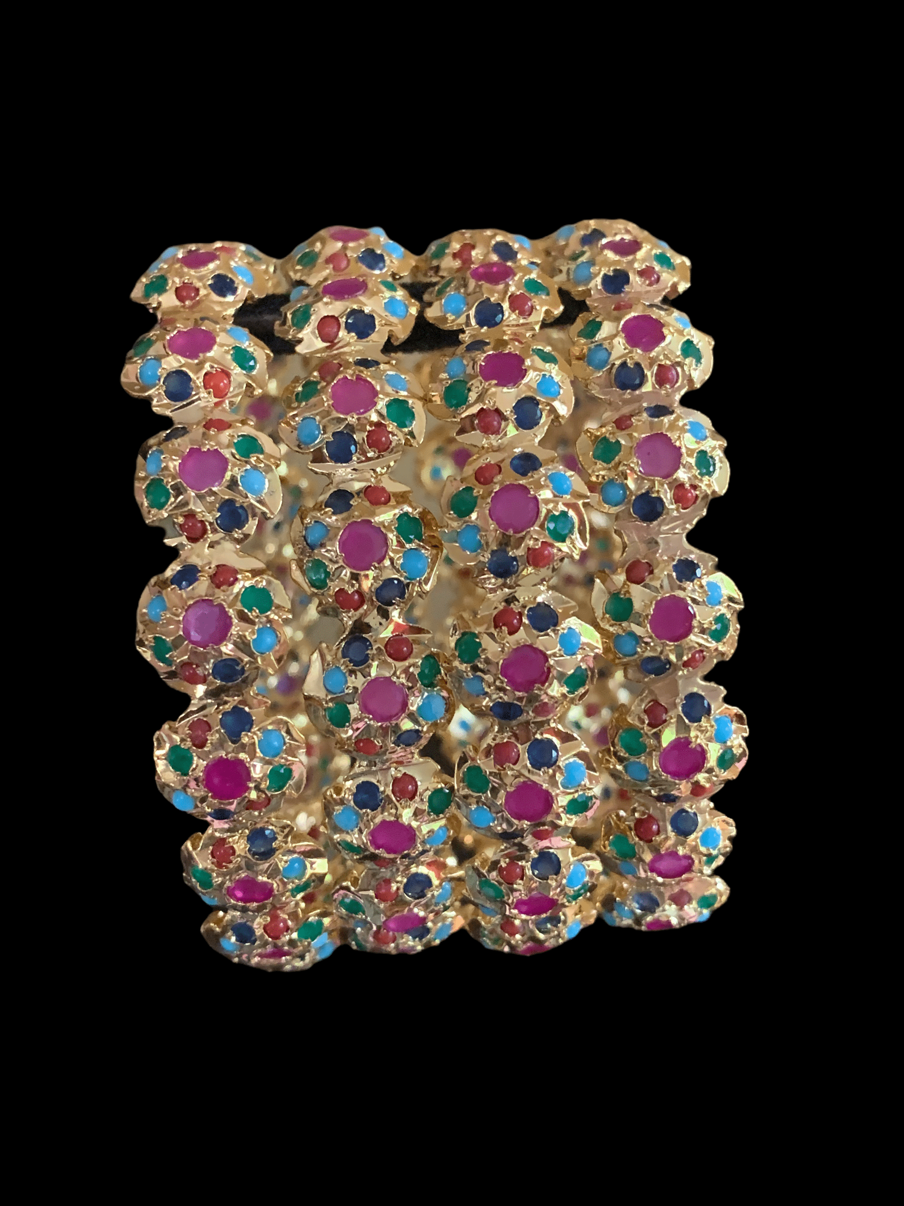 B26 Nazam navratan bangles- set of 2 or 4 (SHIPS IN 2 WEEKS )