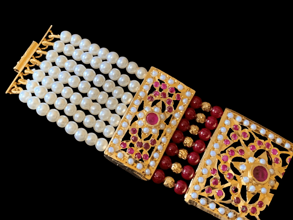 B63 Saira jadau bracelet in ruby   ( SHIPS IN 4 WEEKS )