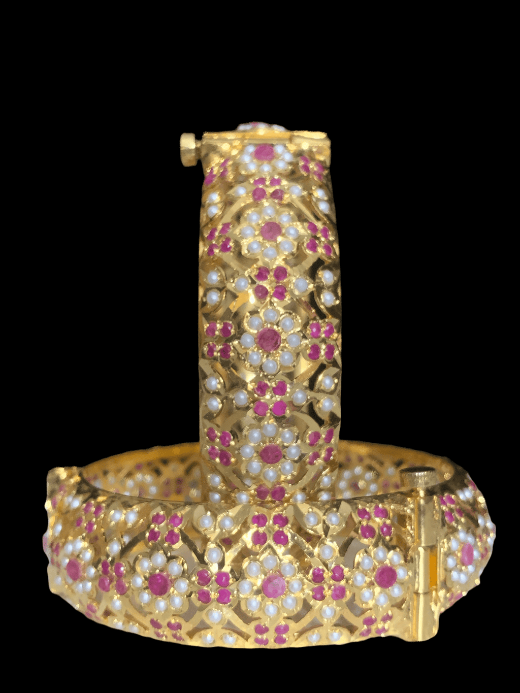 B8 Shibra bangles in ruby  one pair   ( READY TO SHIP  )